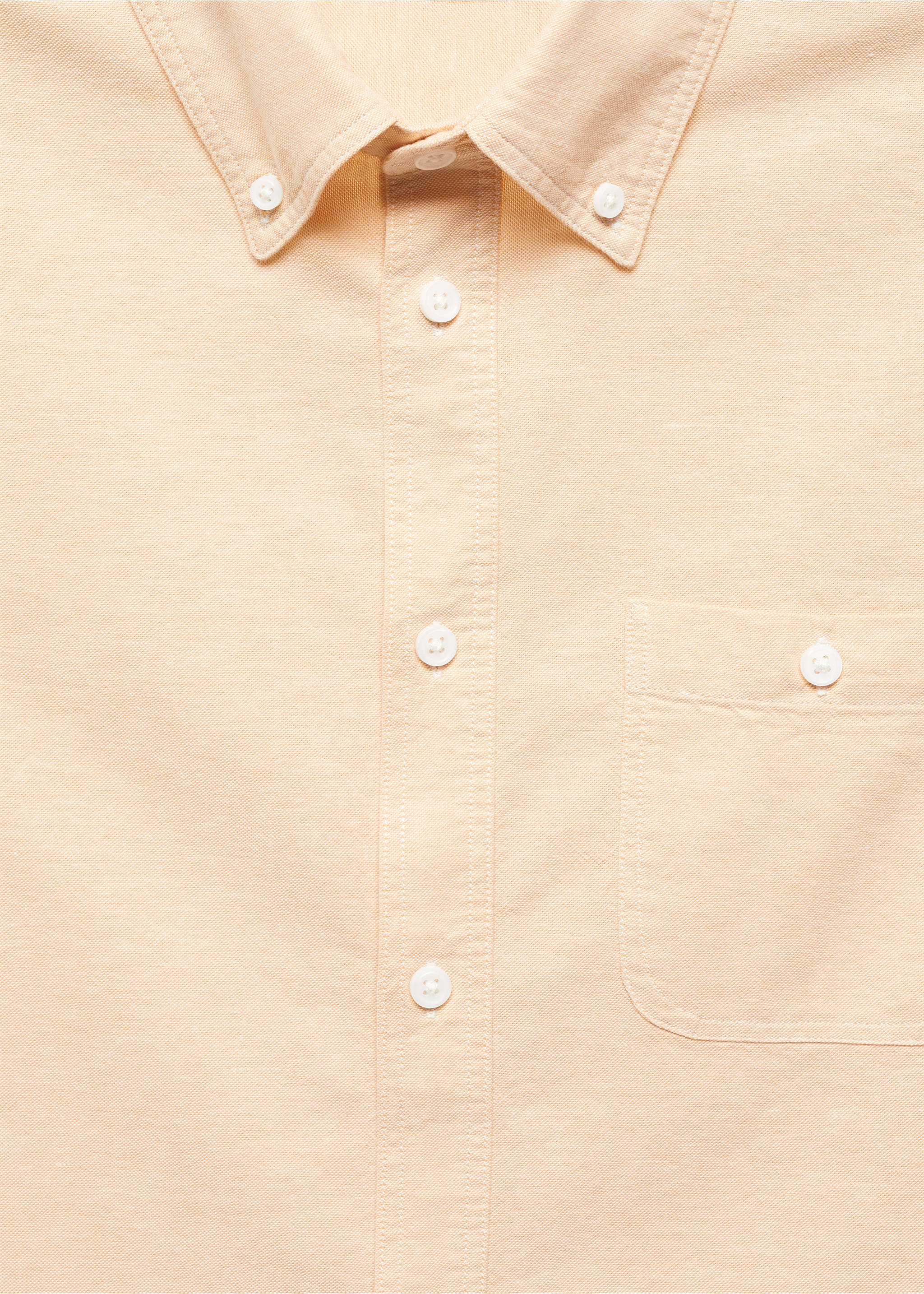 Regular-fit 100% cotton shirt - Details of the article 8, Pastel Yellow. Ref: 57085786-00.