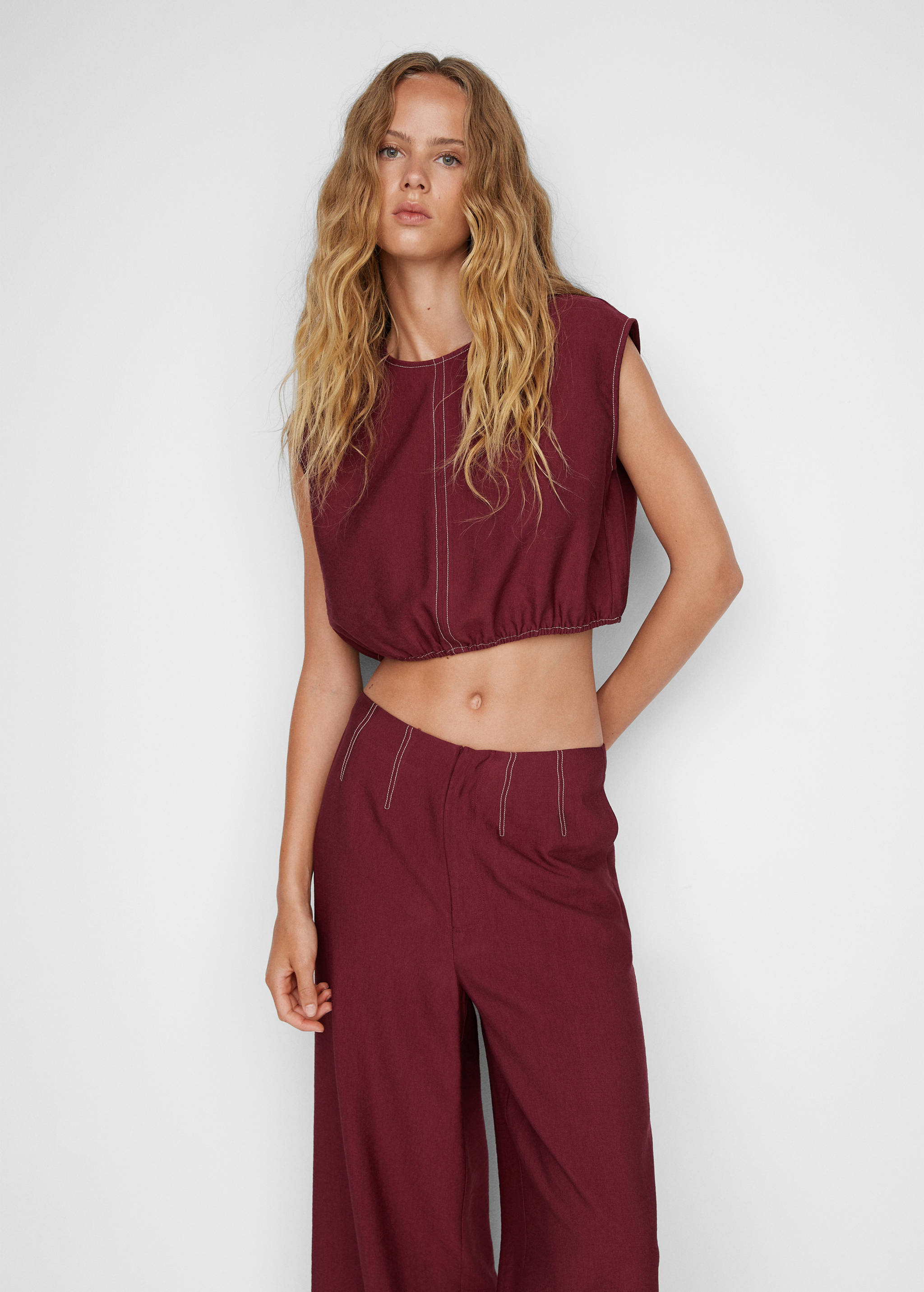 Seam-detail culotte trousers - Details of the article 1