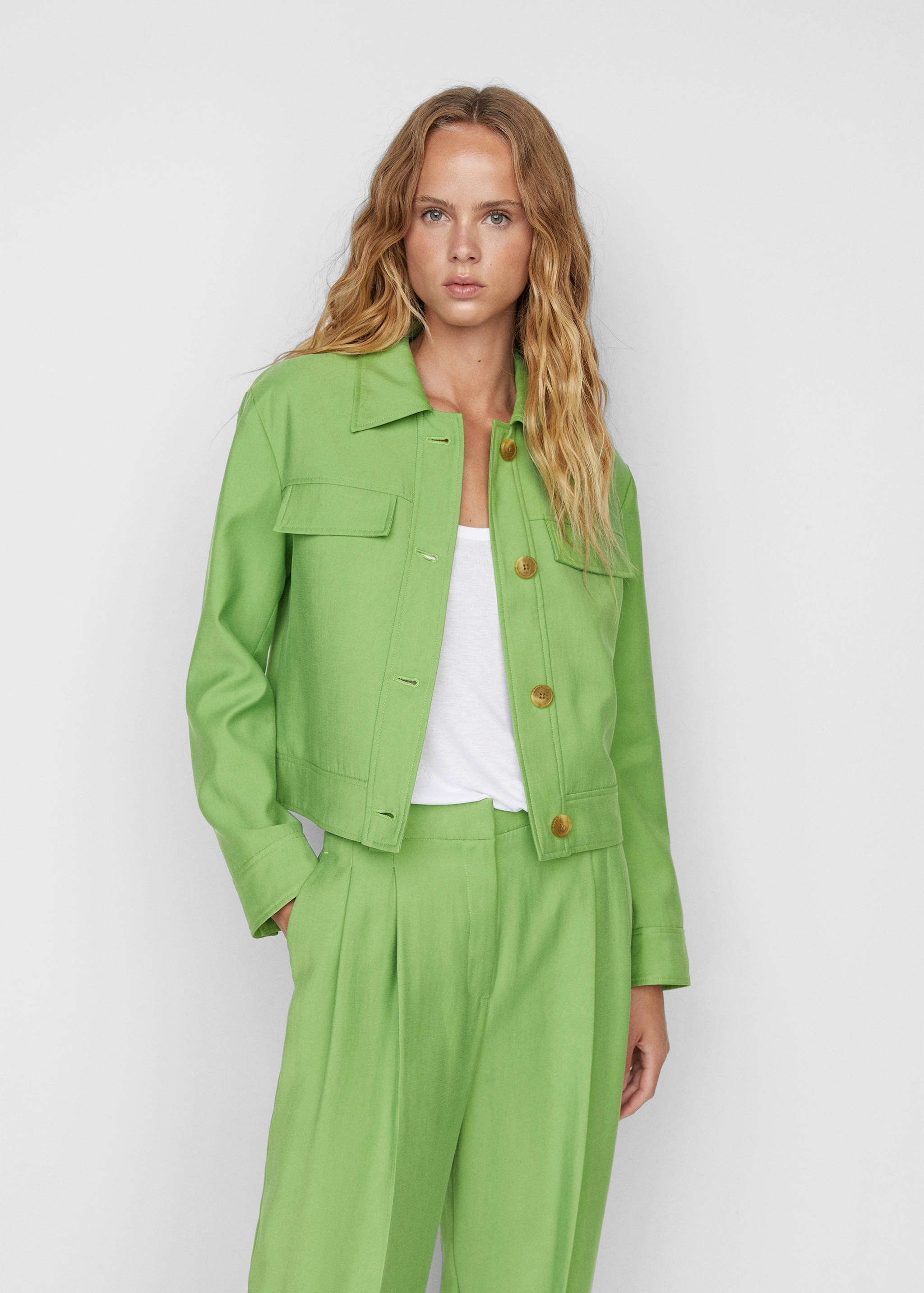 Veste poches rabat - Plan moyen