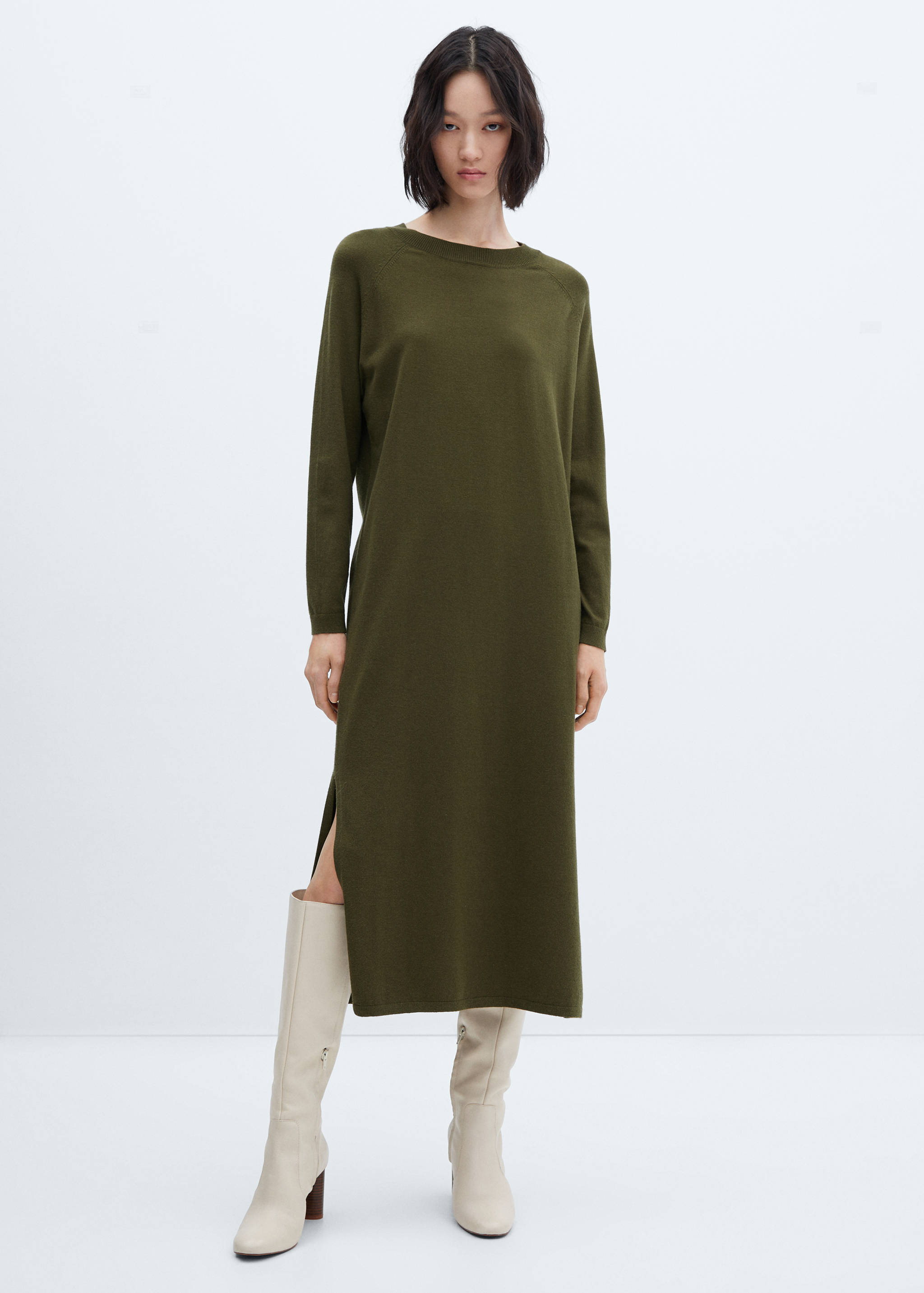 Round-neck knitted dress - General plane
