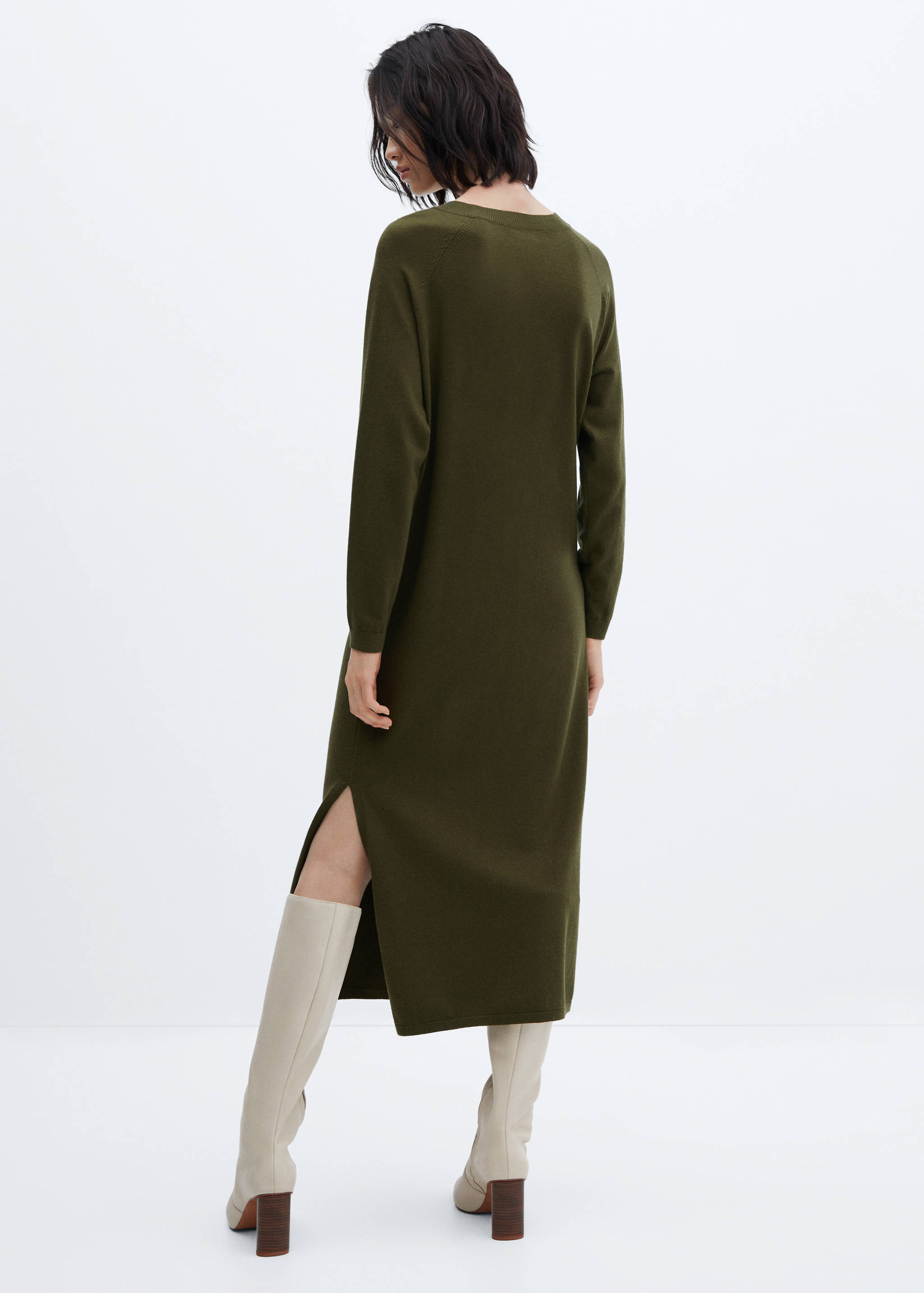 Round-neck knitted dress - Reverse of the article