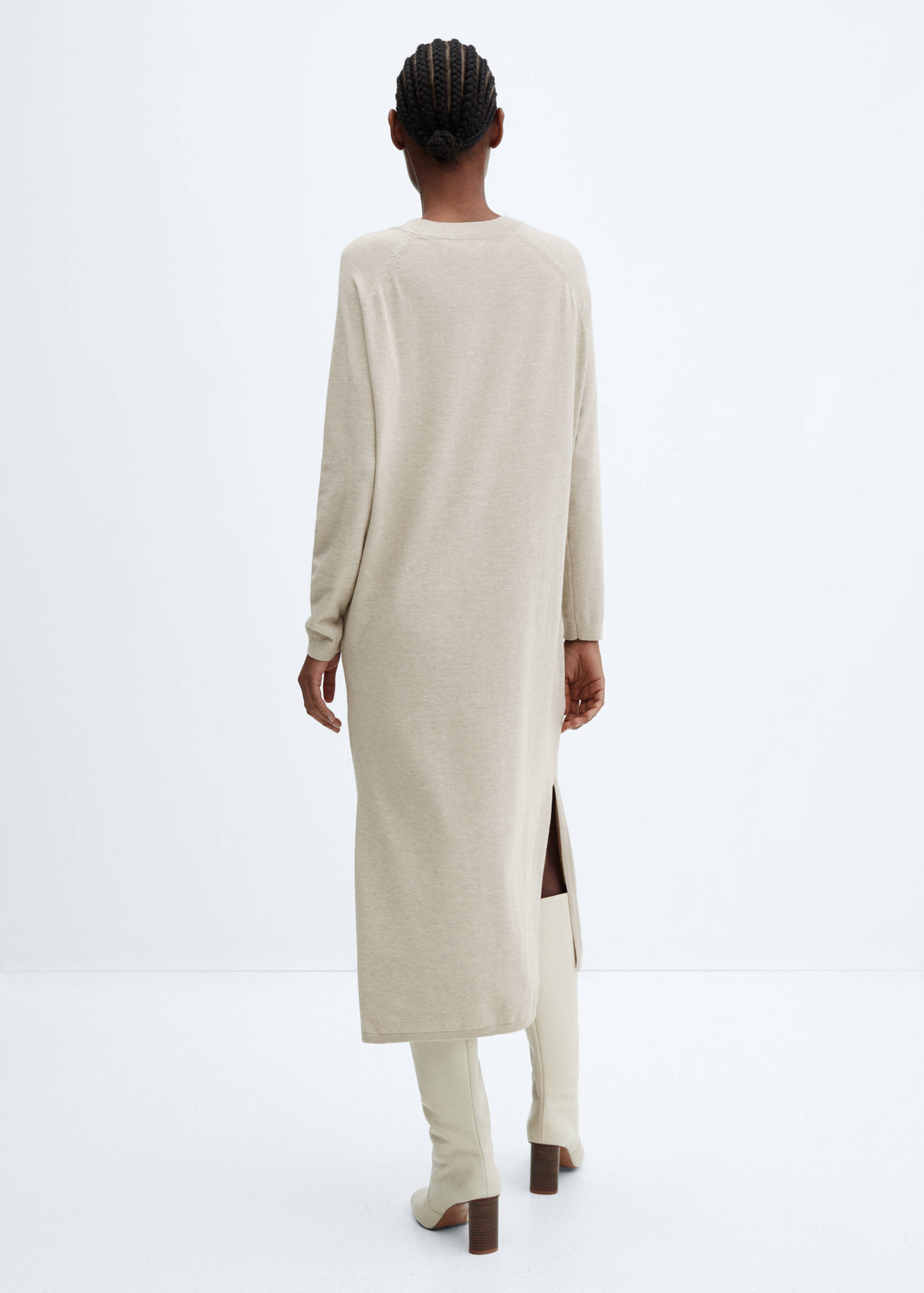 Round-neck knitted dress - Reverse of the article