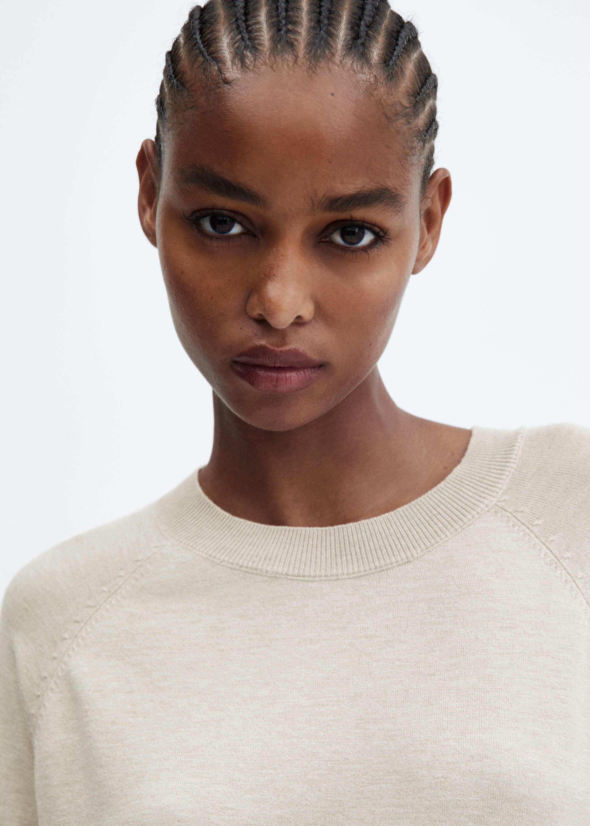 Round-neck knitted dress - Details of the article 1