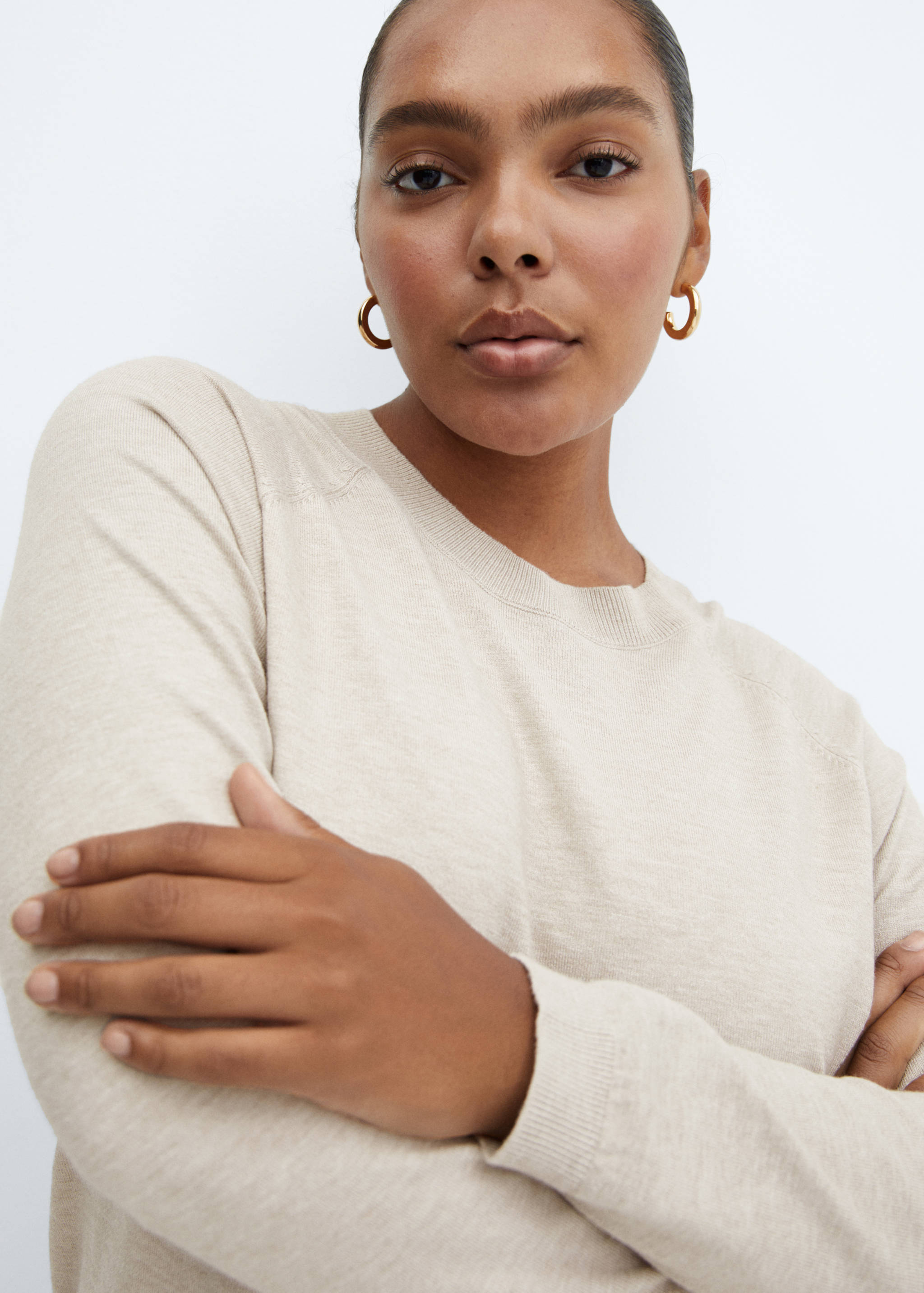 Round-neck knitted dress - Details of the article 4