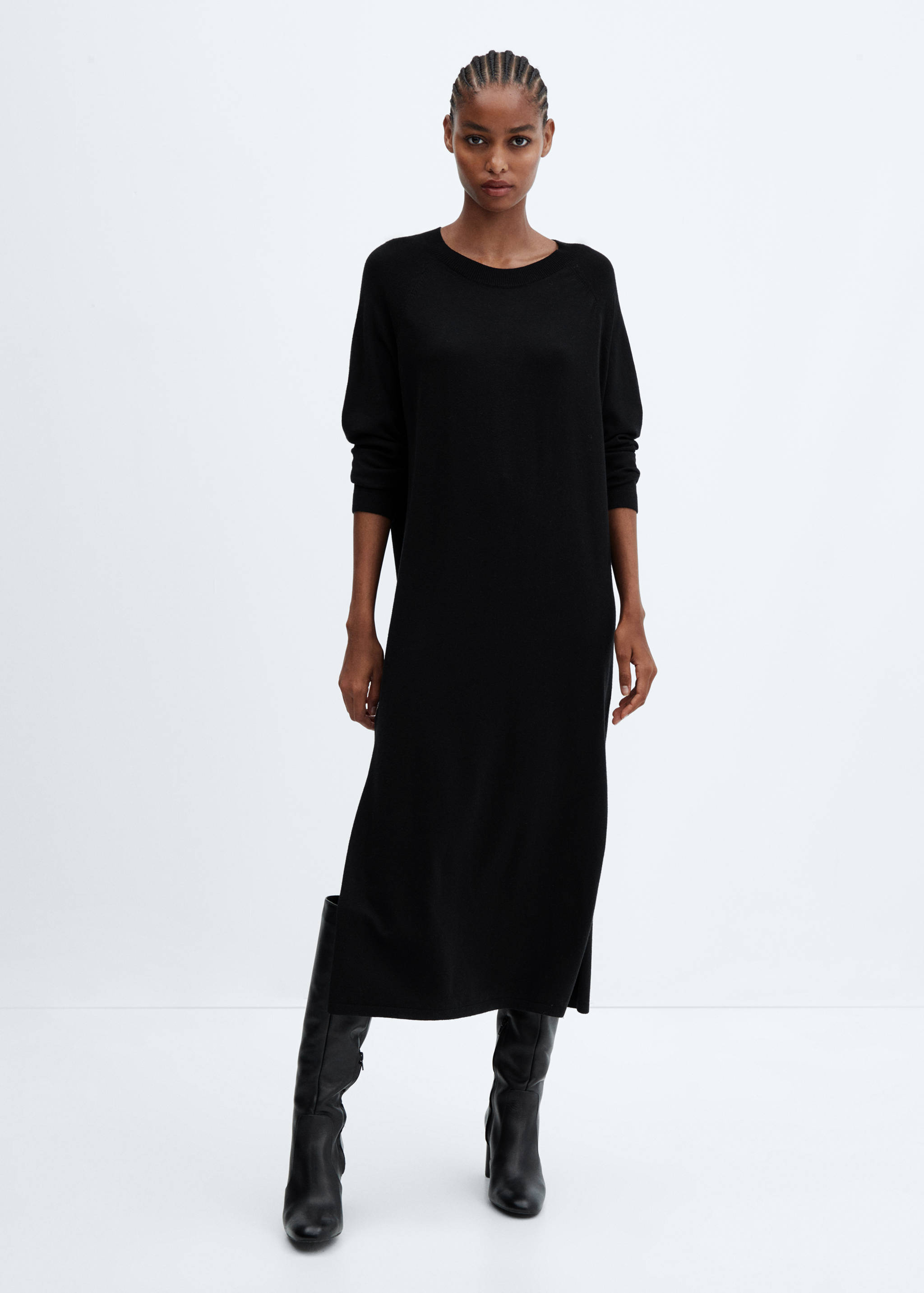 Round-neck knitted dress - General plane