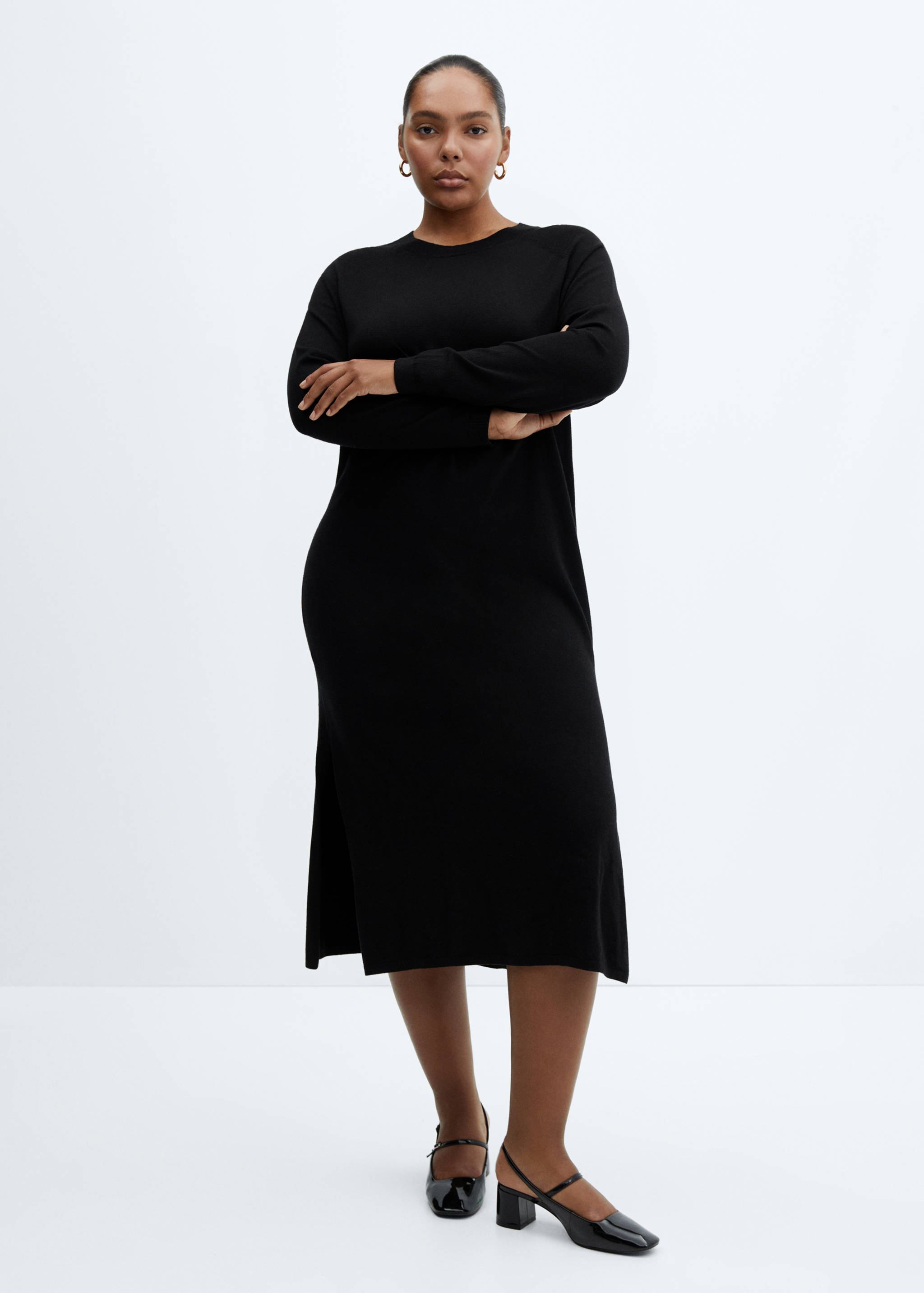 Round-neck knitted dress - Details of the article 3