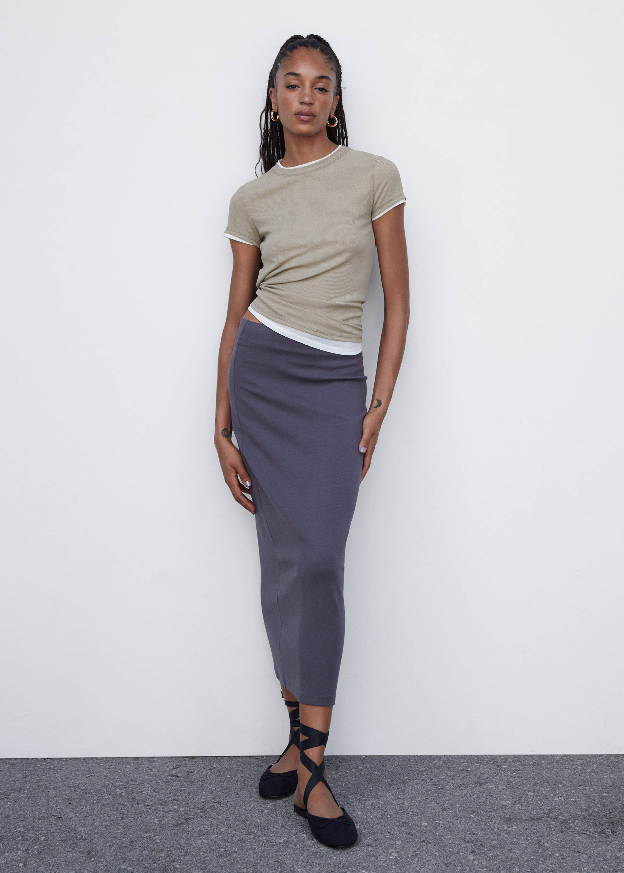 Falda punto algodón - Plano general