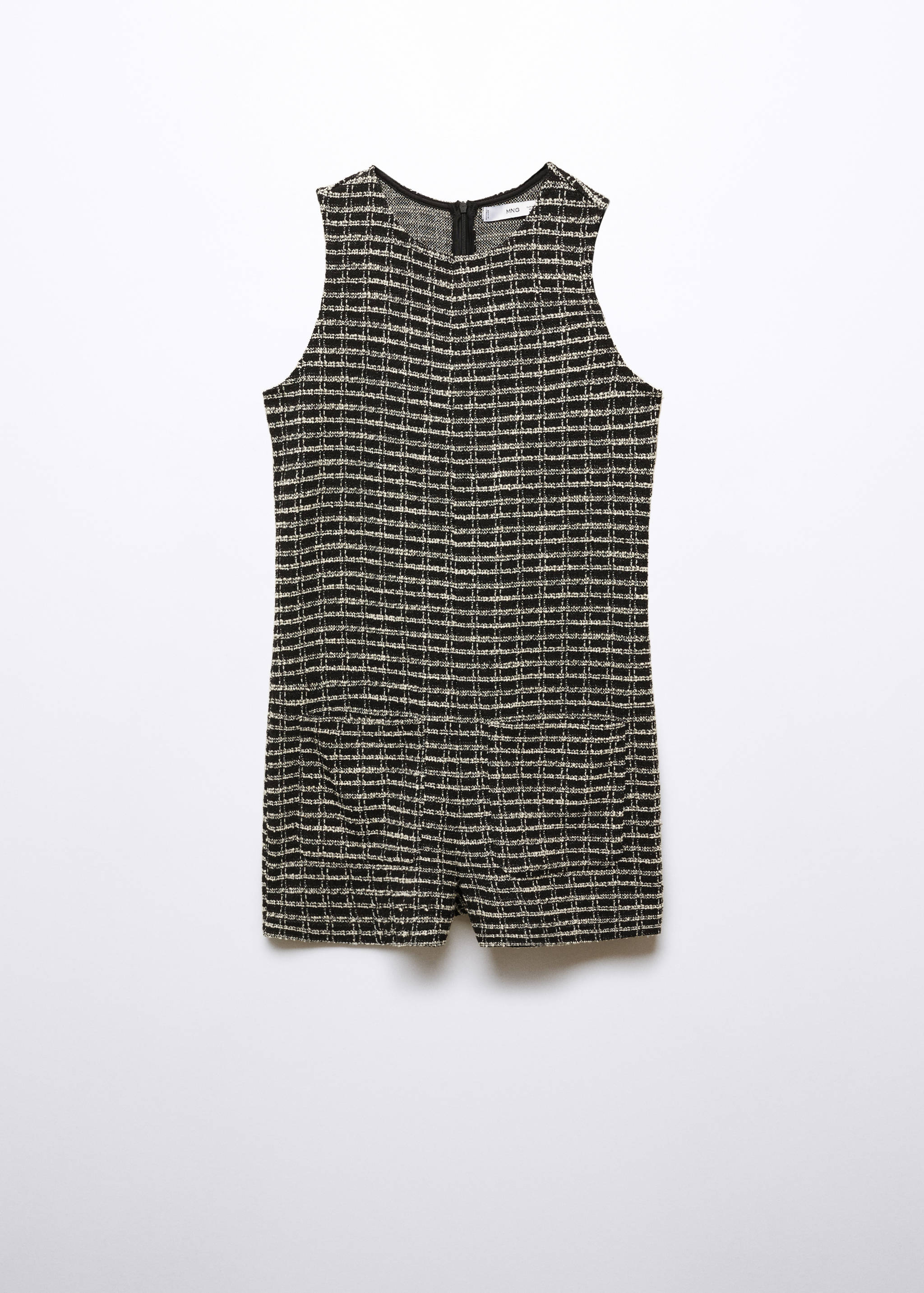 Short tweed jumpsuit with pockets - Article without model