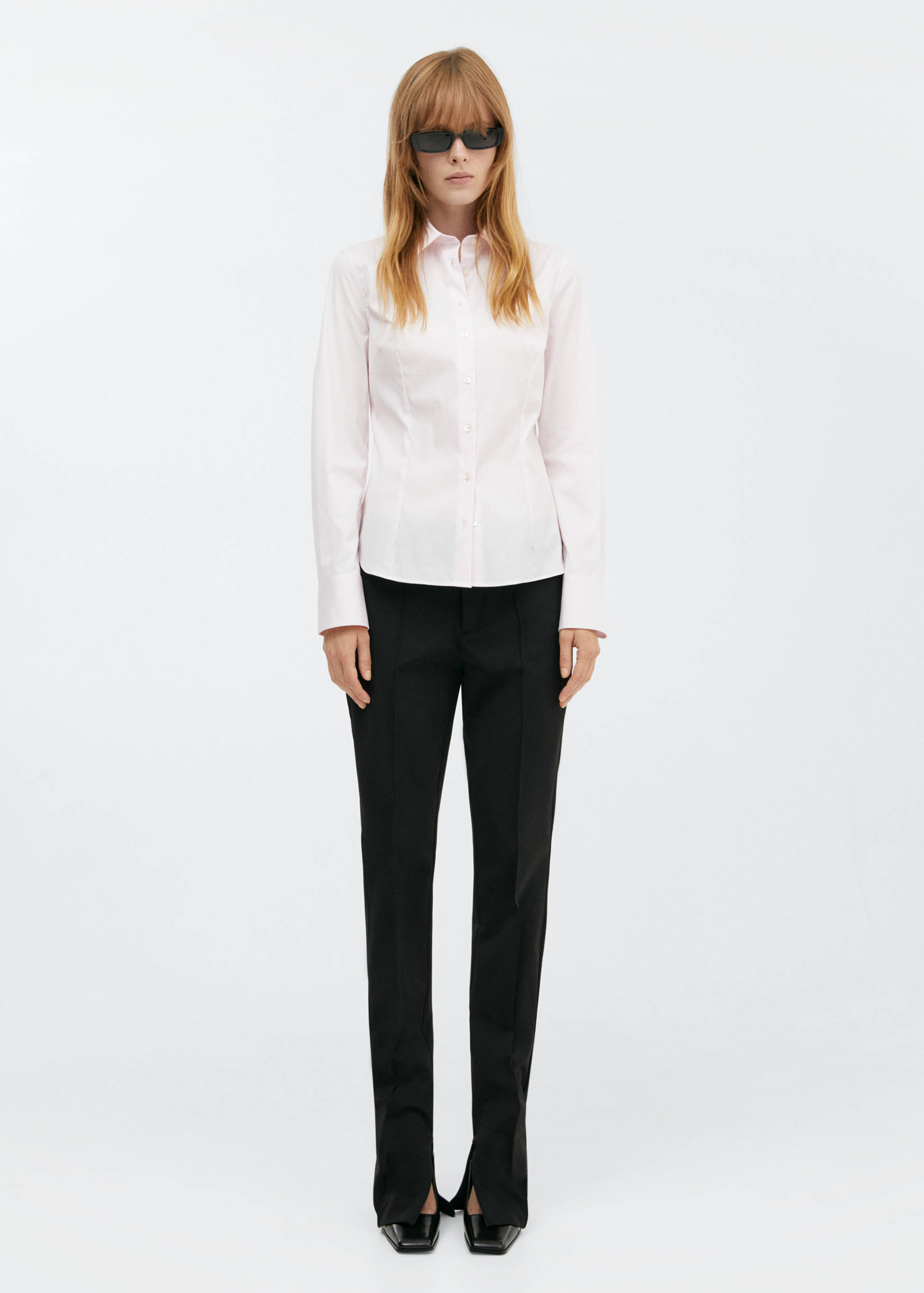 Getailleerde katoenen blouse - Overzichtstekening