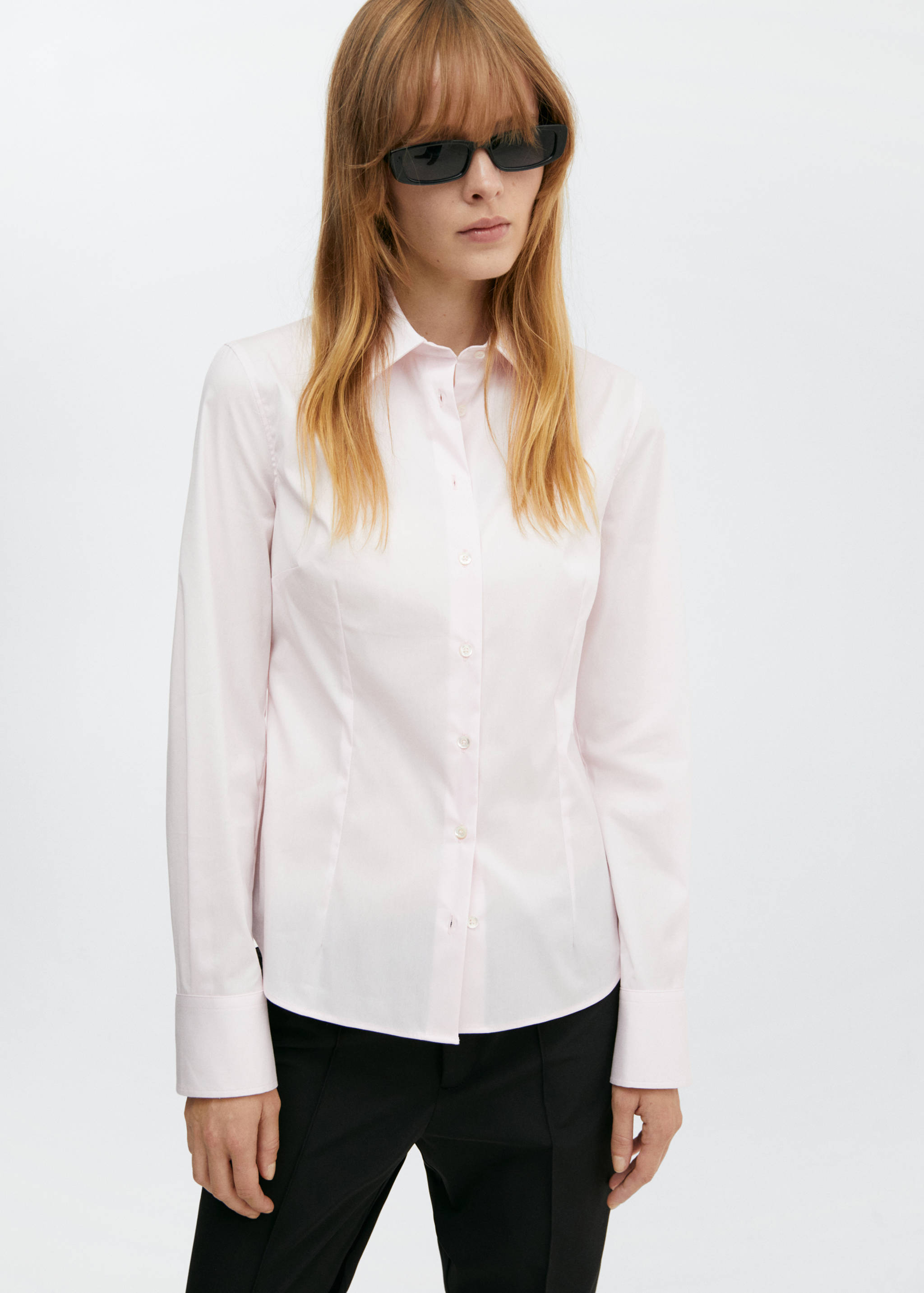 Getailleerde katoenen blouse - Middenvlak