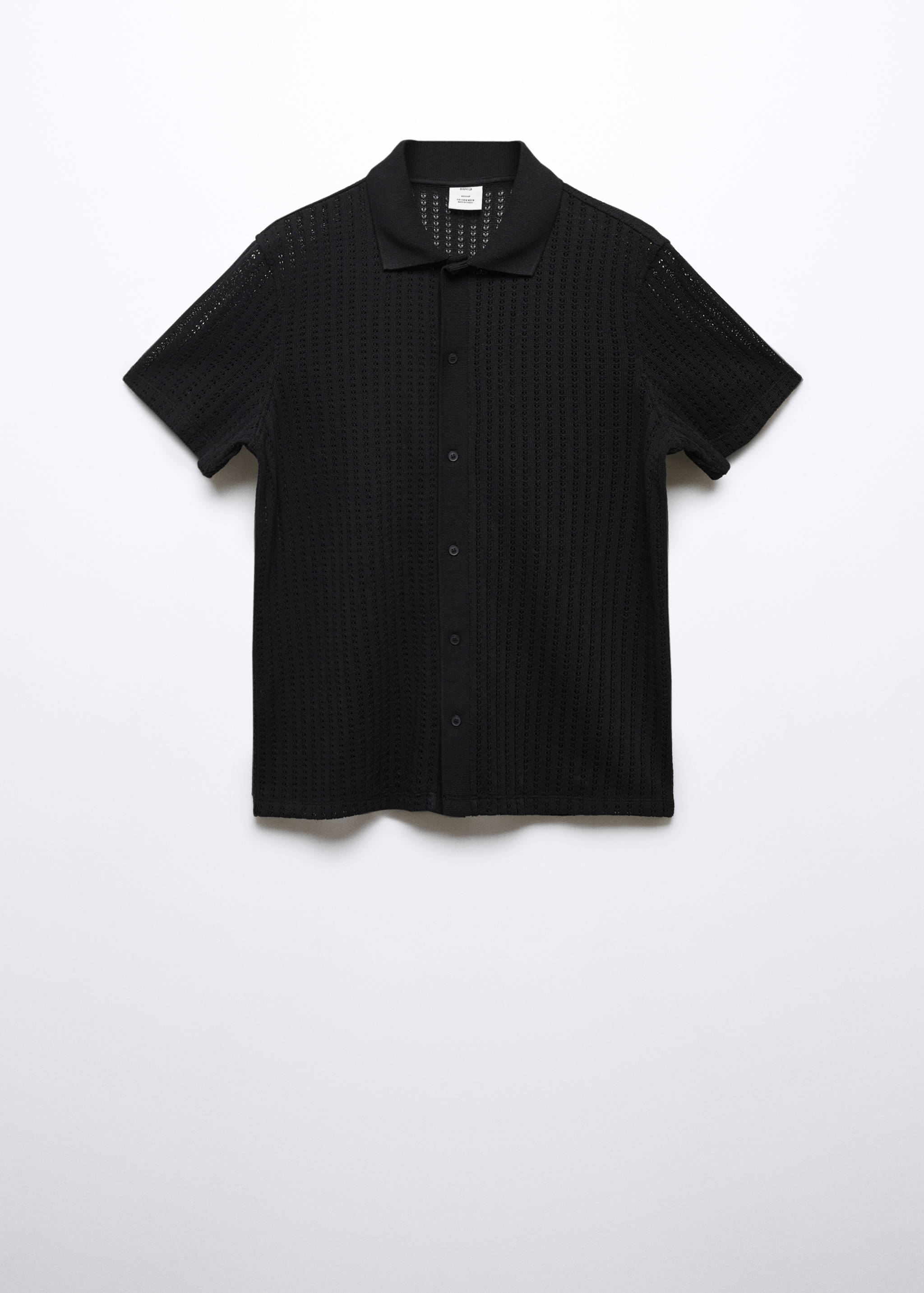 Cotton crochet polo shirt with buttons - Article without model