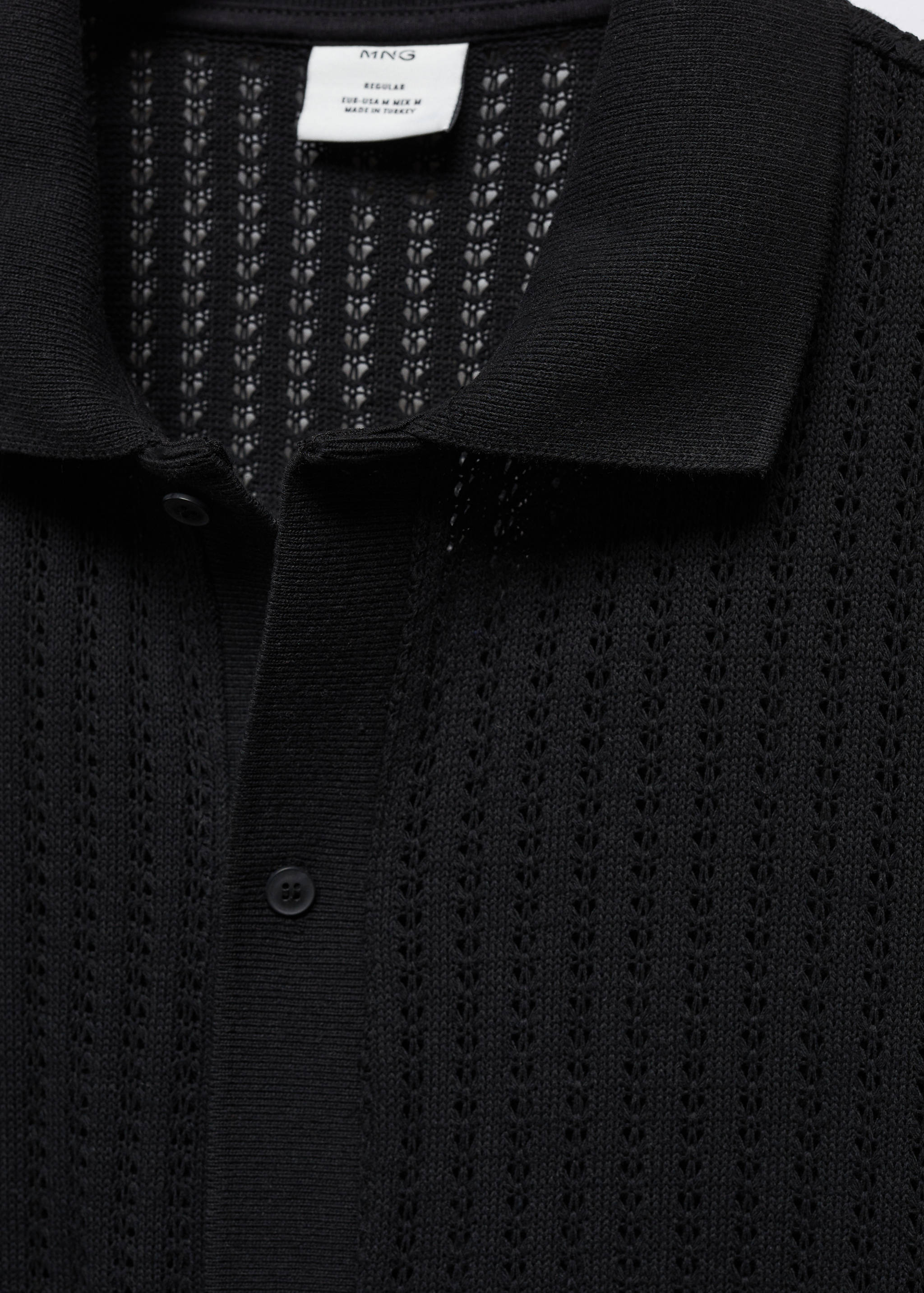 Cotton crochet polo shirt with buttons - Details of the article 8