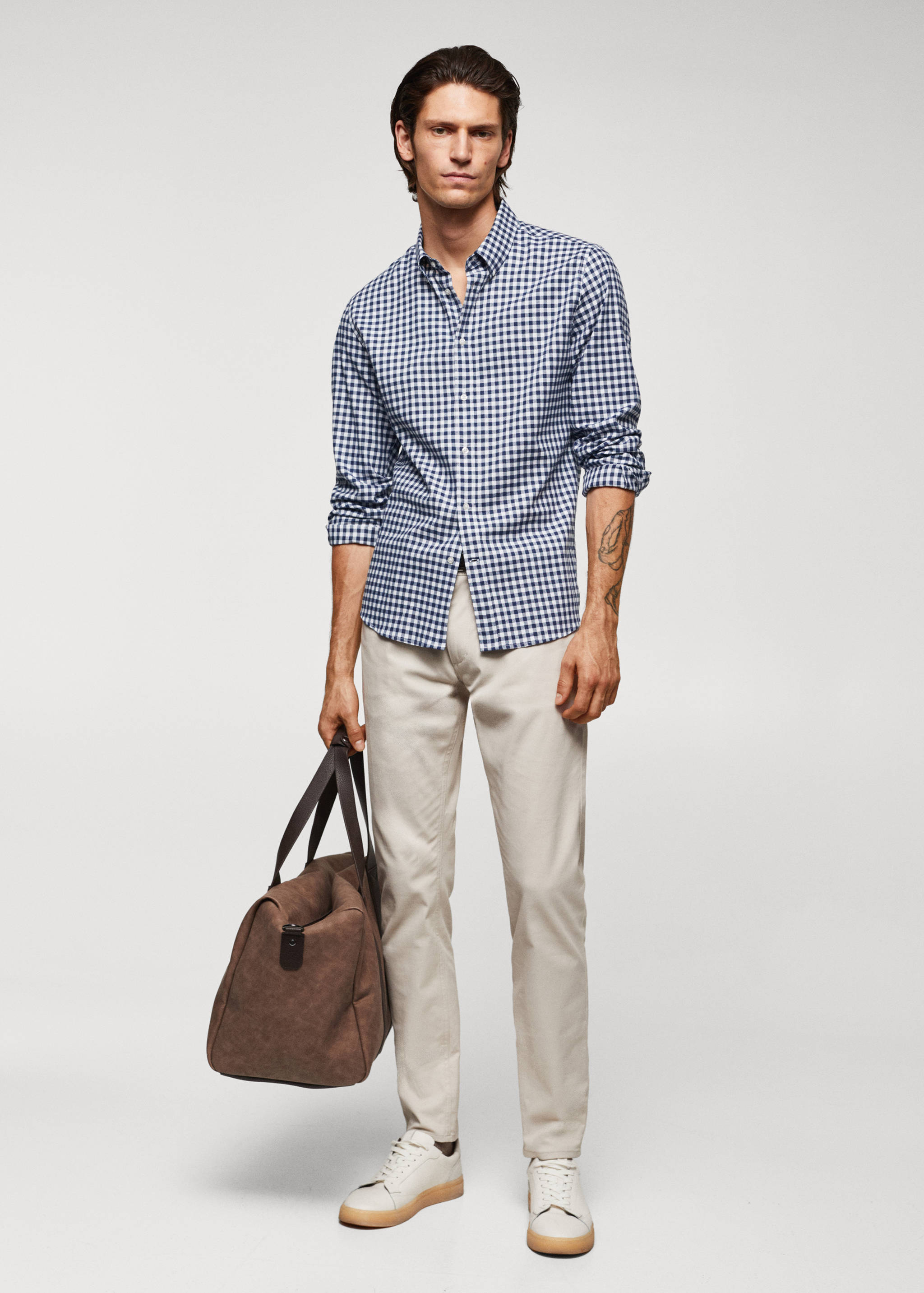 Baumwollhemd mit Vichy-Karomuster - Allgemeine Ansicht