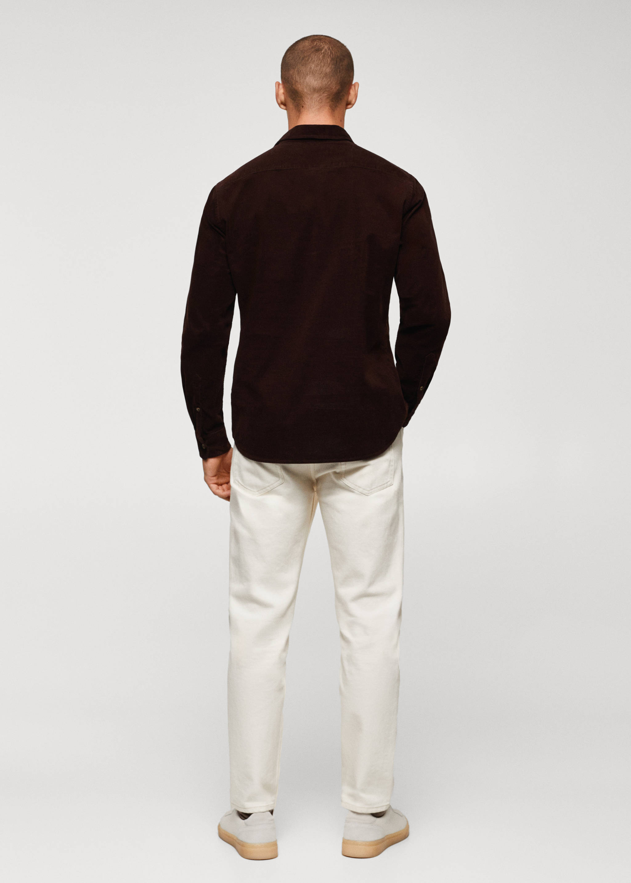 Regular fit micro corduroy shirt - Reverse of the article