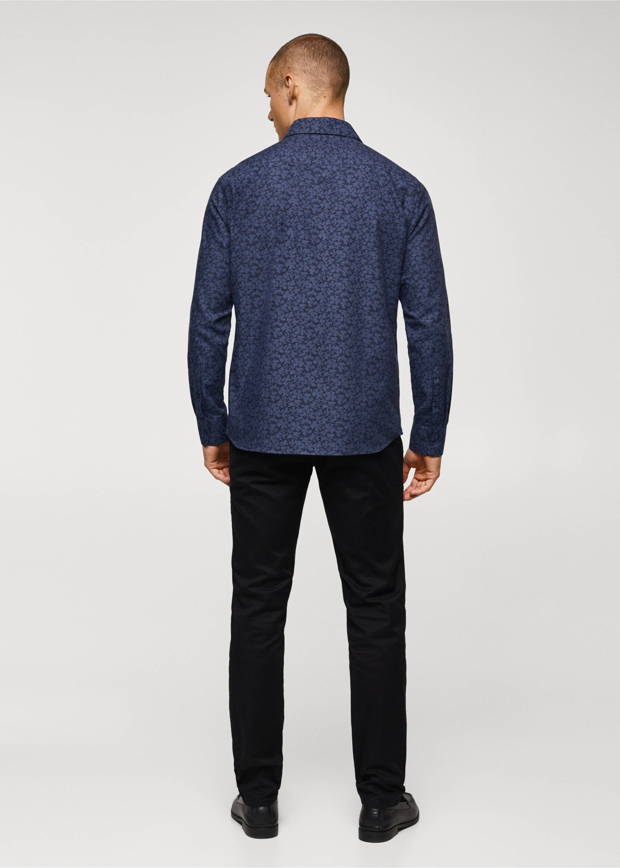 100% cotton printed shirt - Reverse of the article, Navy. Ref: 57085950-00.