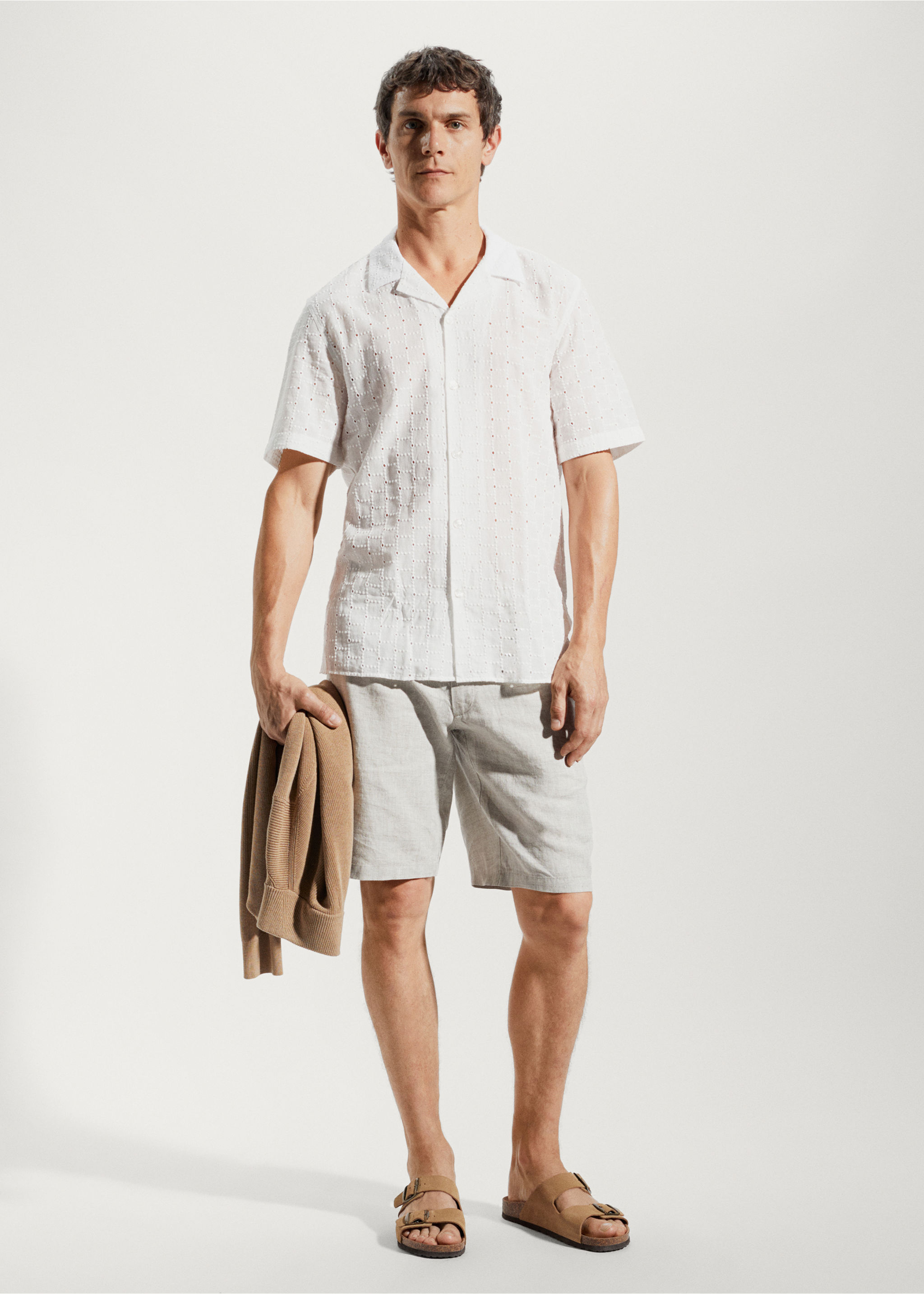 100% linen bermuda shorts - General plane