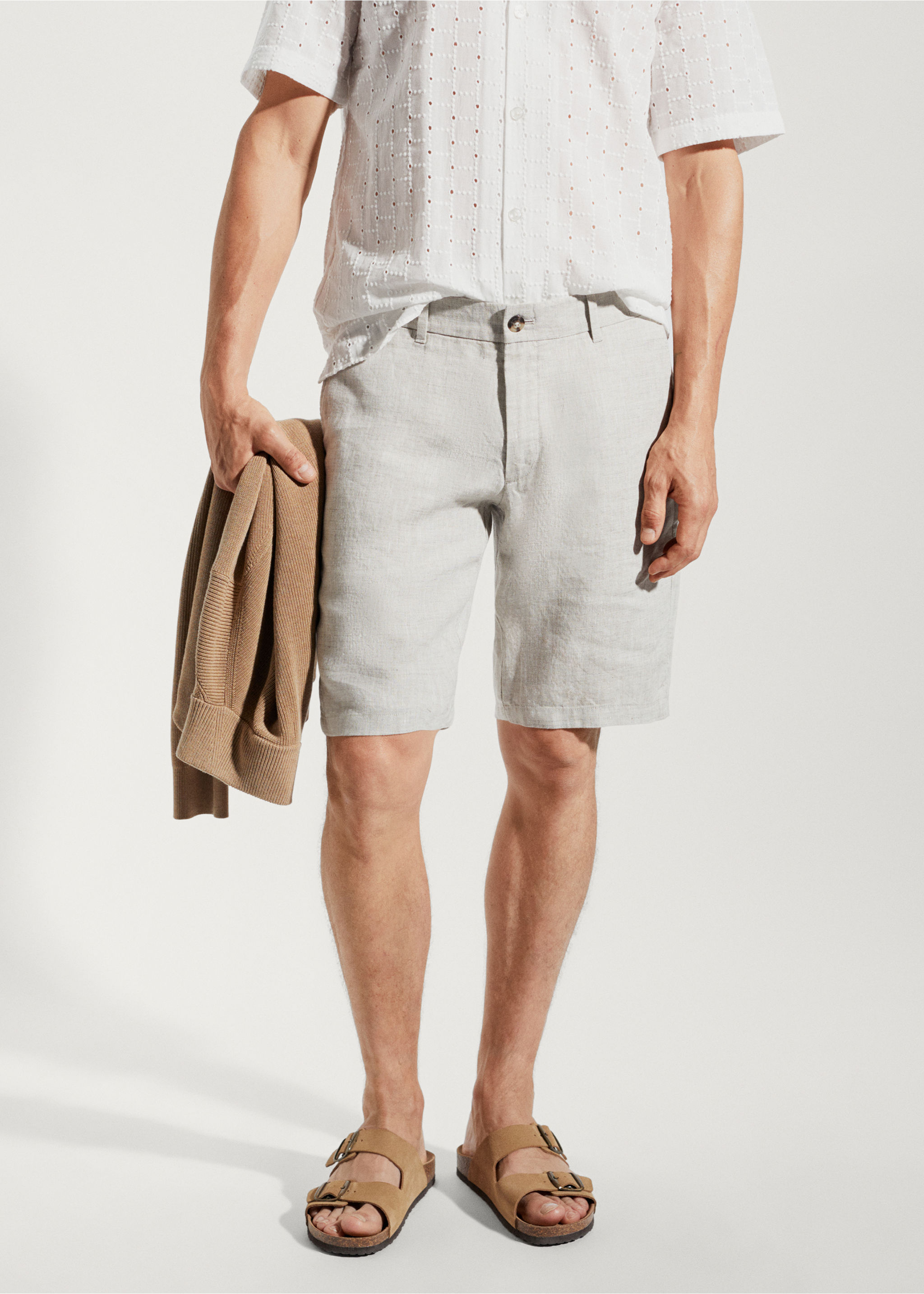 100% linen bermuda shorts - Medium plane