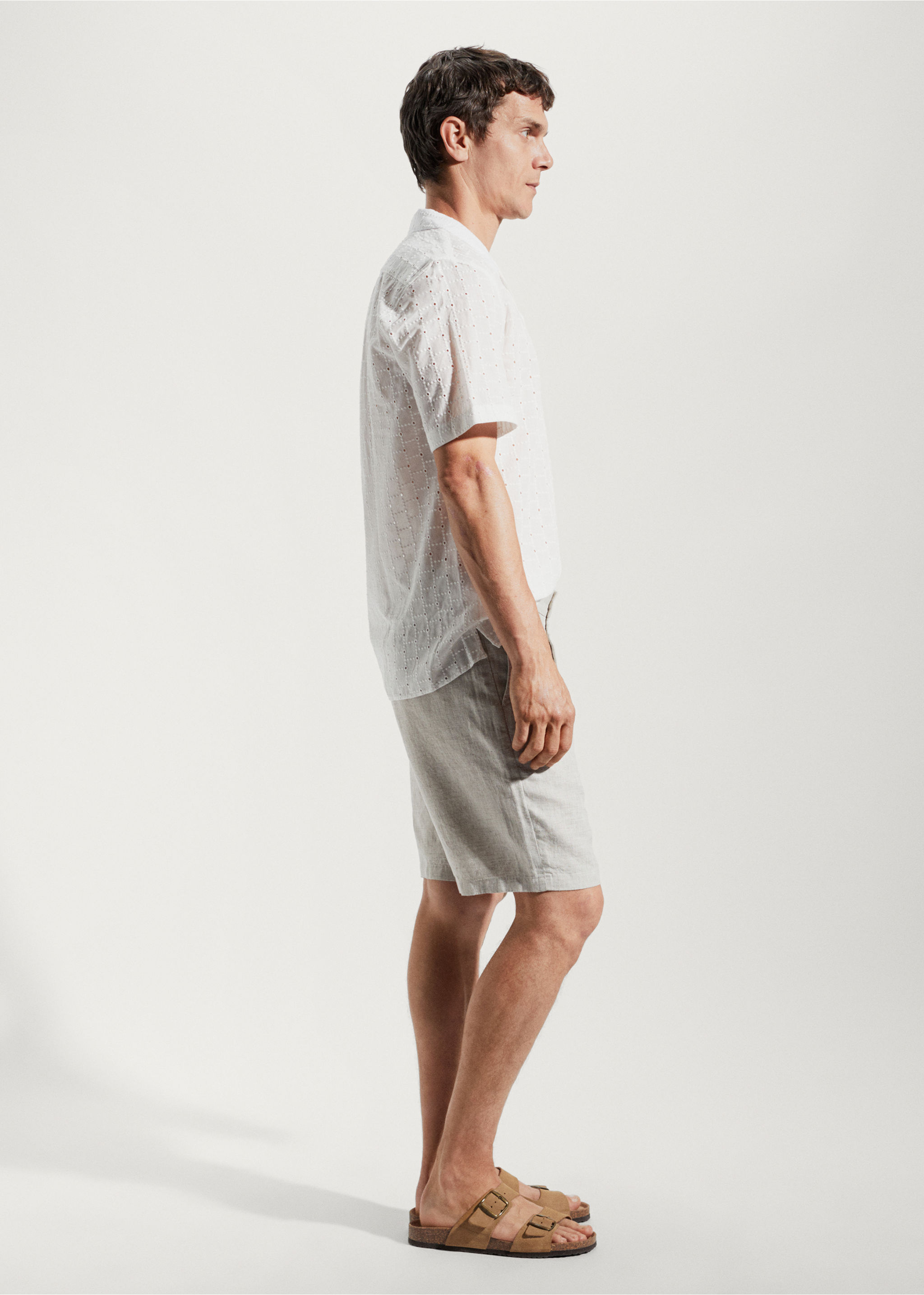 100% linen bermuda shorts - Details of the article 2