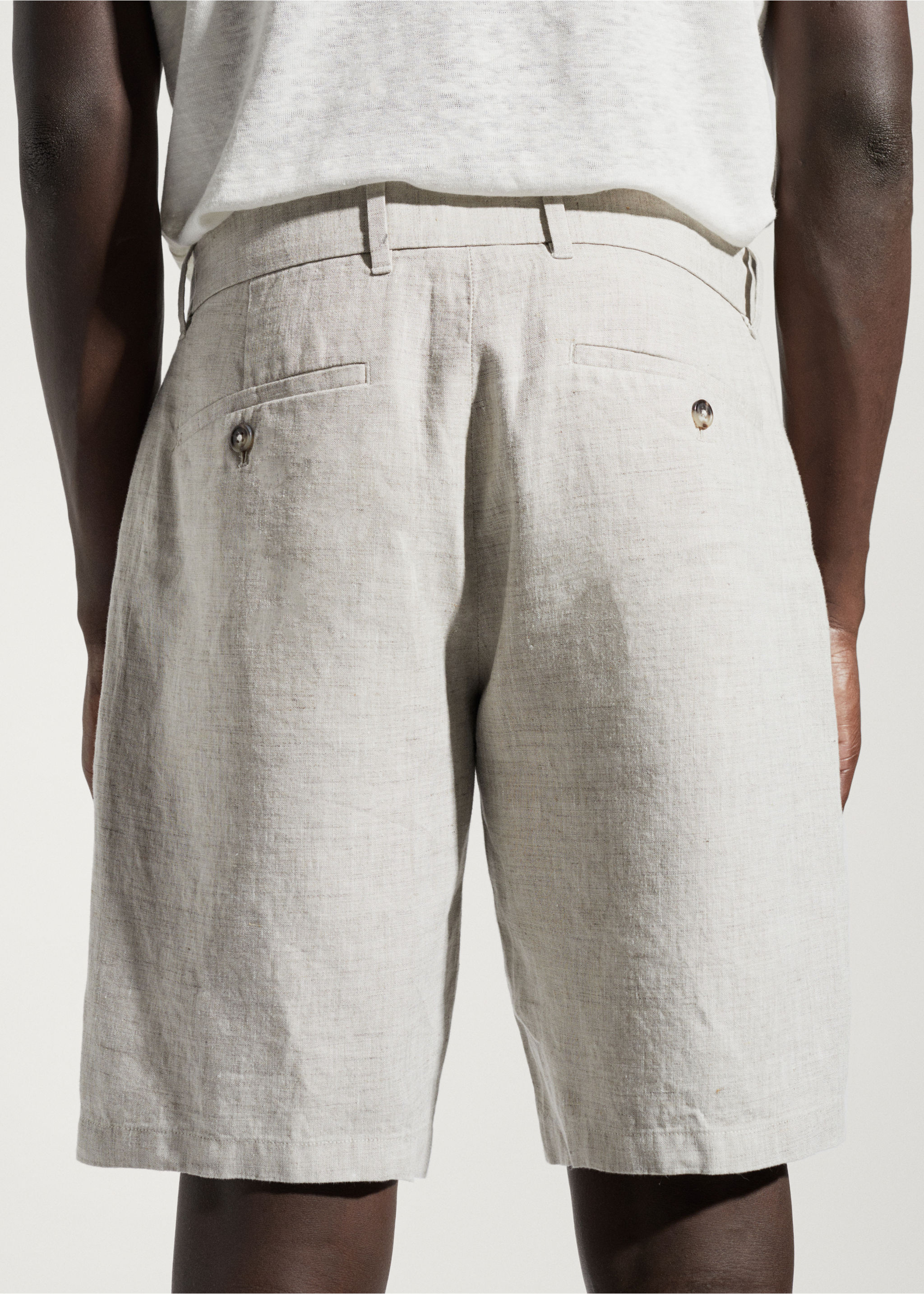 100% linen bermuda shorts - Details of the article 4