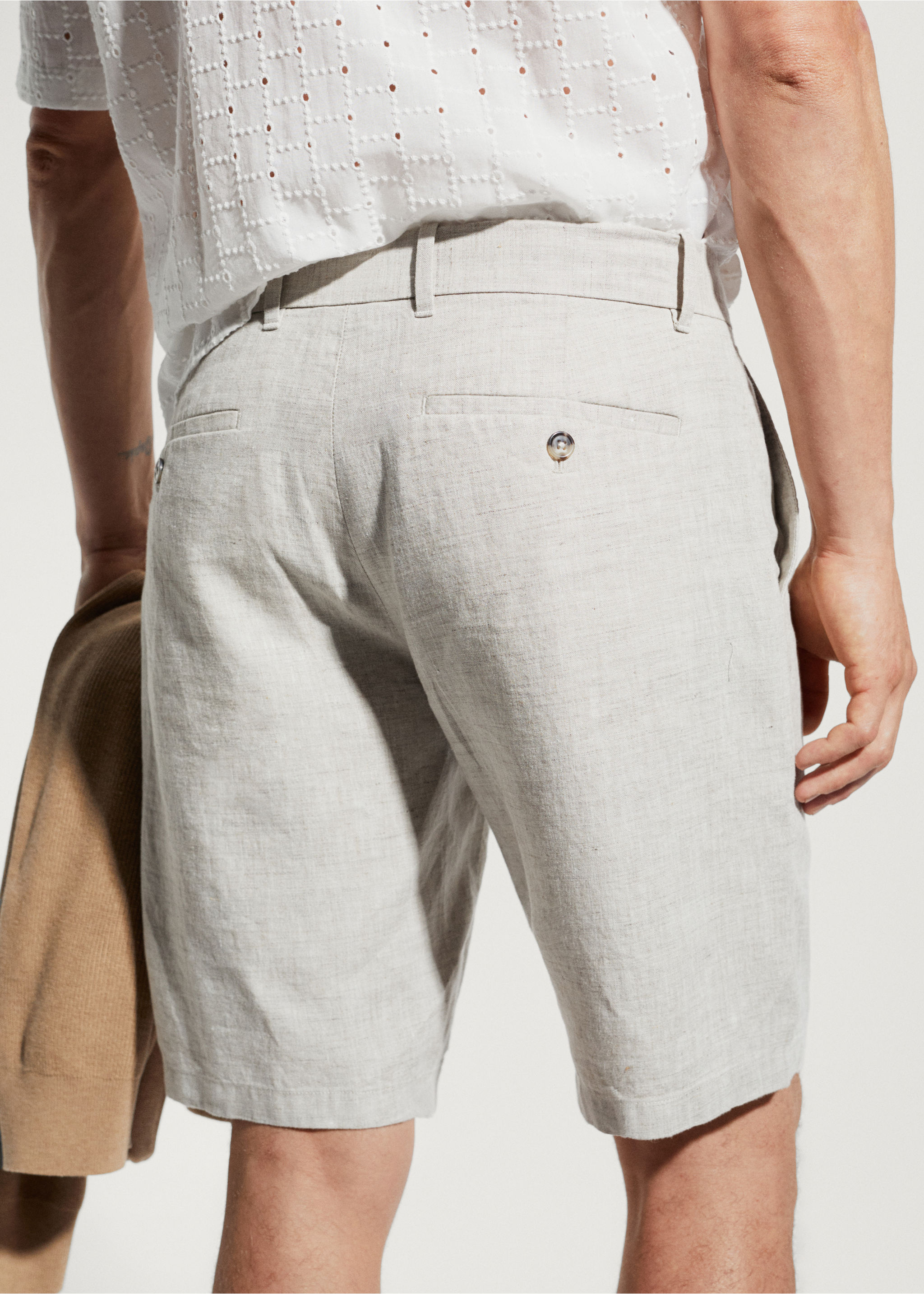 100% linen bermuda shorts - Details of the article 6