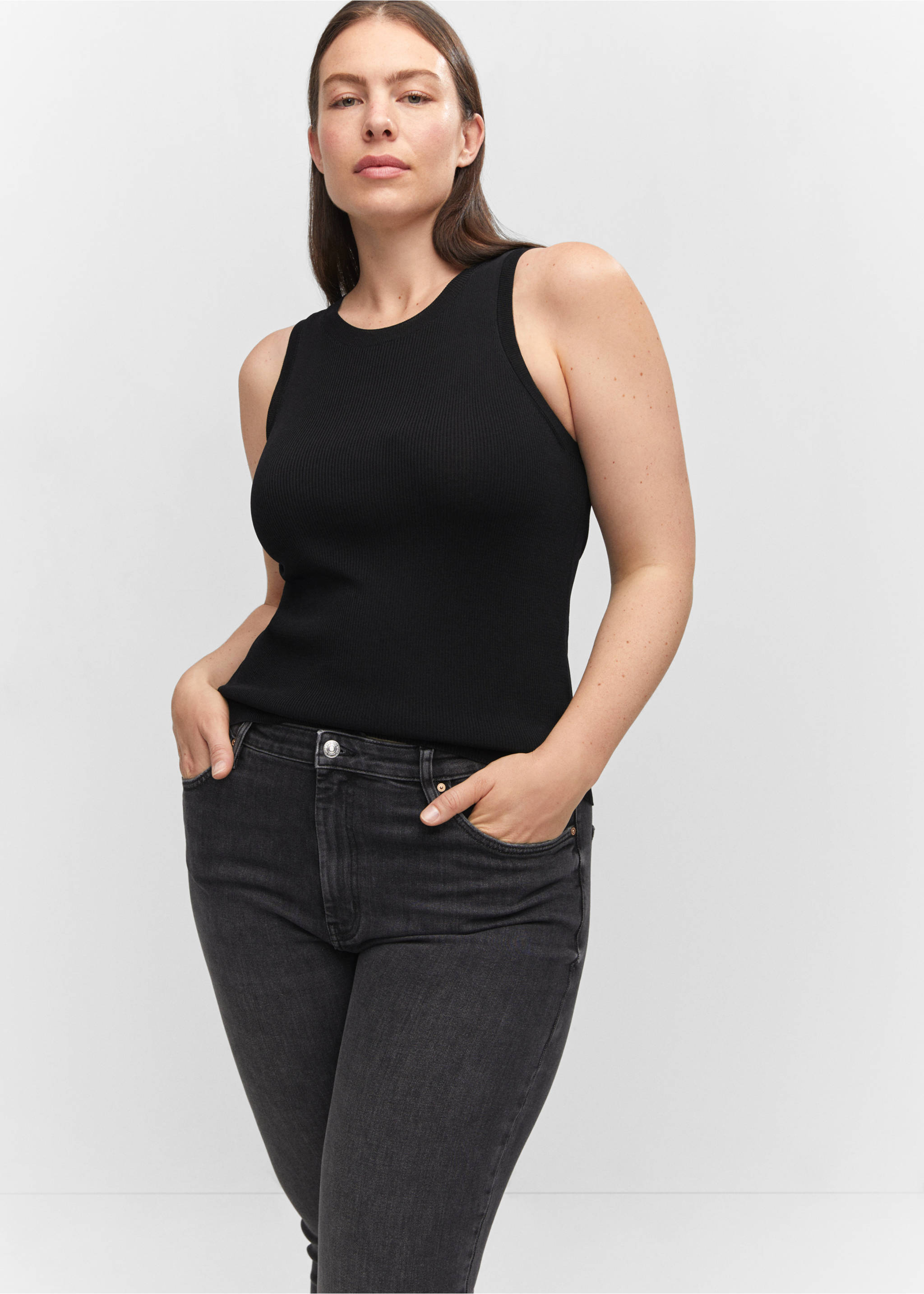 Jeans skinny cropped - Artikkeldetalj 5, Grå. Ref: 57085957-00.