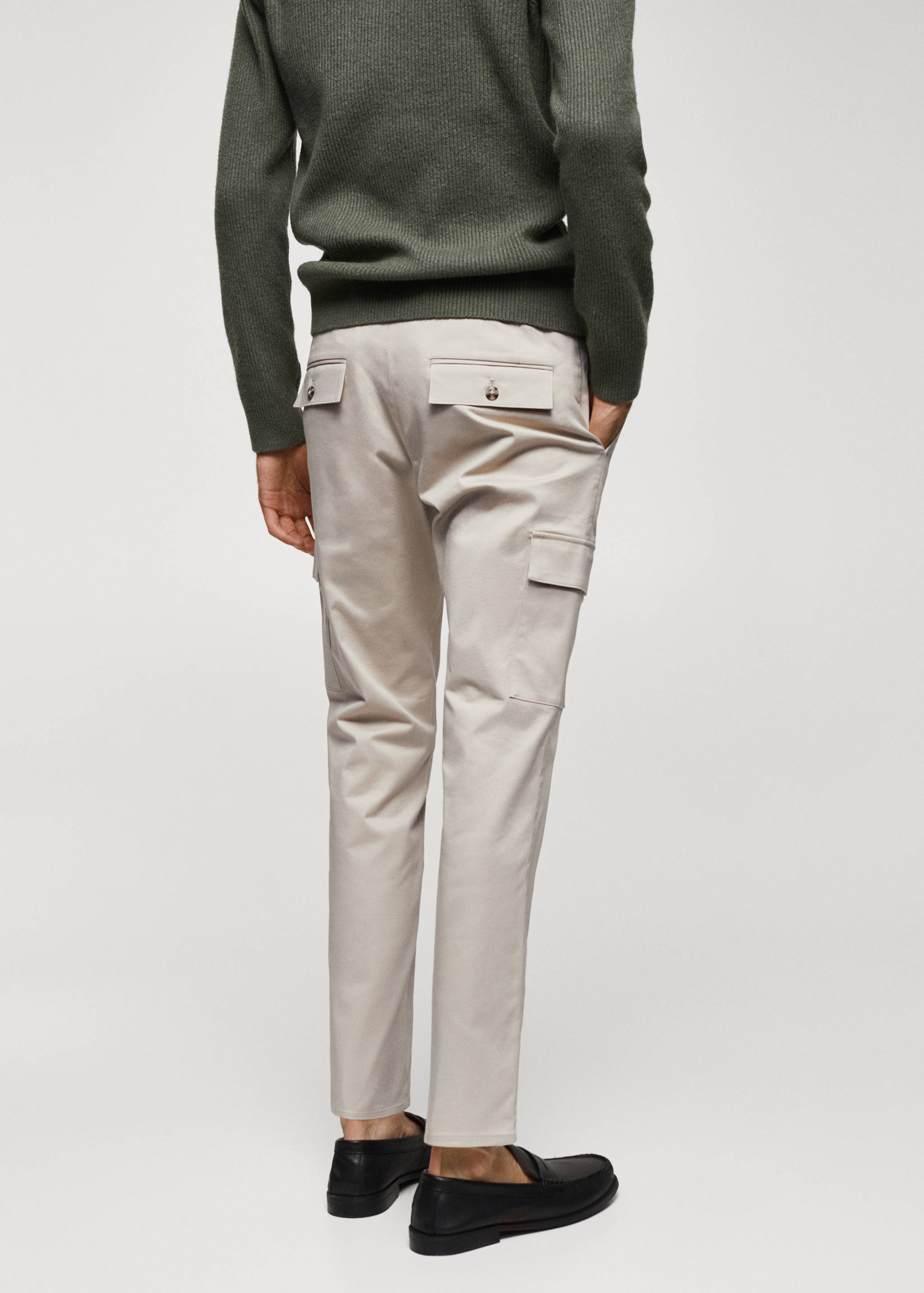 Calças cargo de algodão slim fit - Verso do artigo