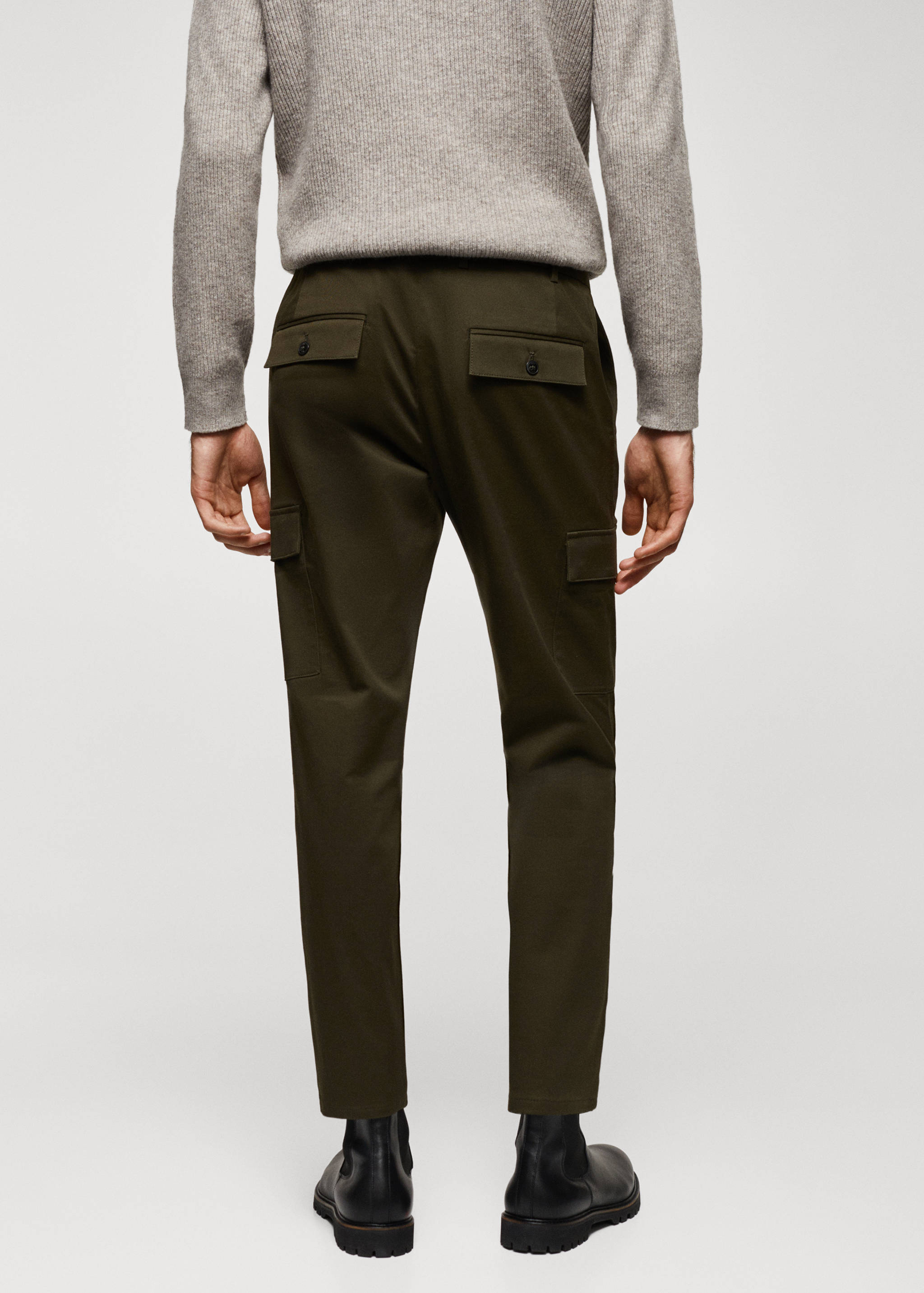 Calças cargo de algodão slim fit - Verso do artigo