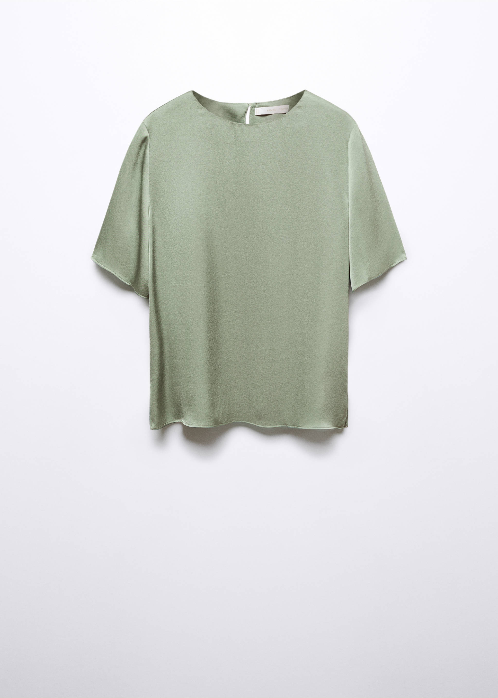 Satin blouse - Article without model, Pastel Green. Ref: 57085976-00.