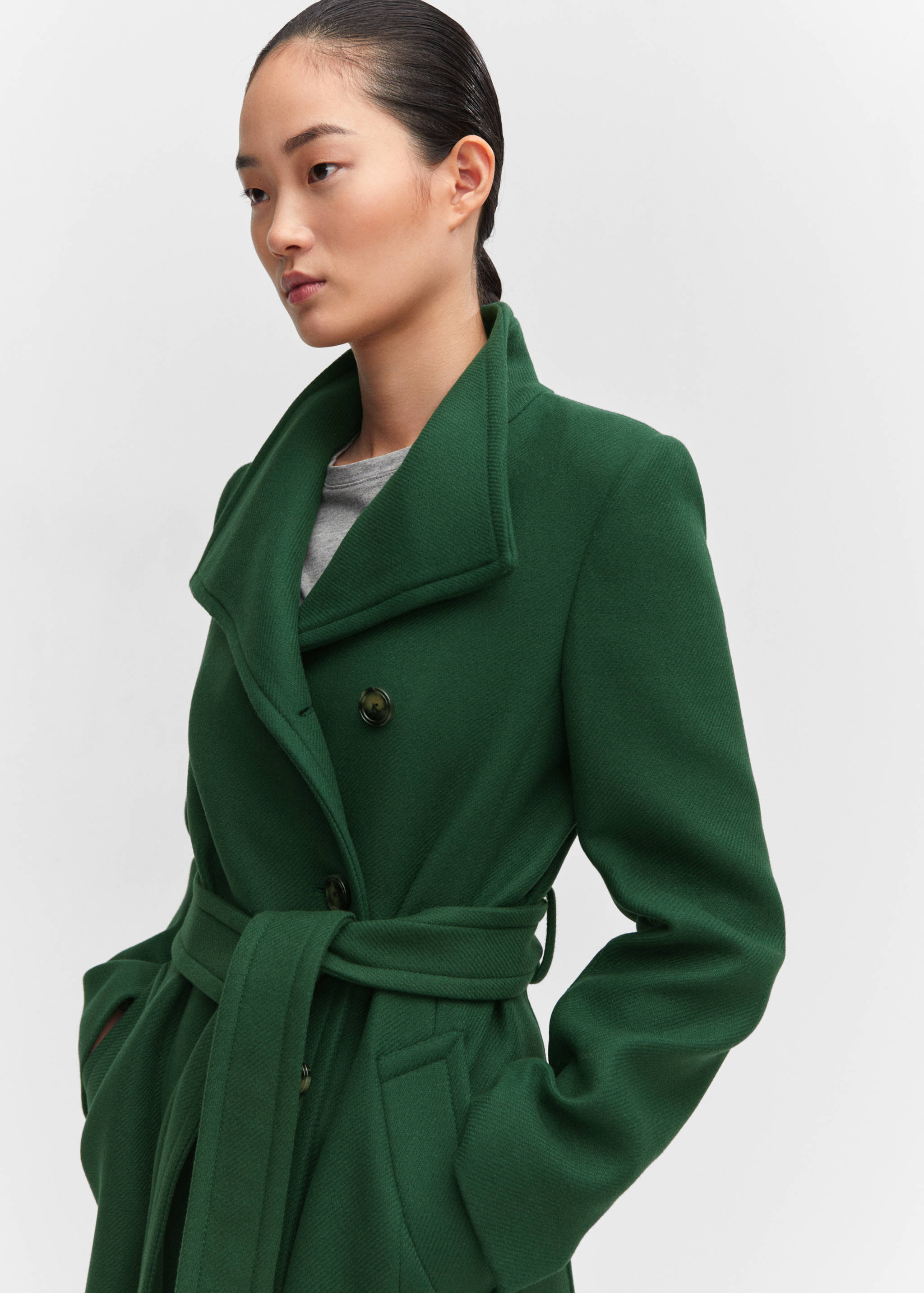 Manteco wool coat with belt - Details of the article 1