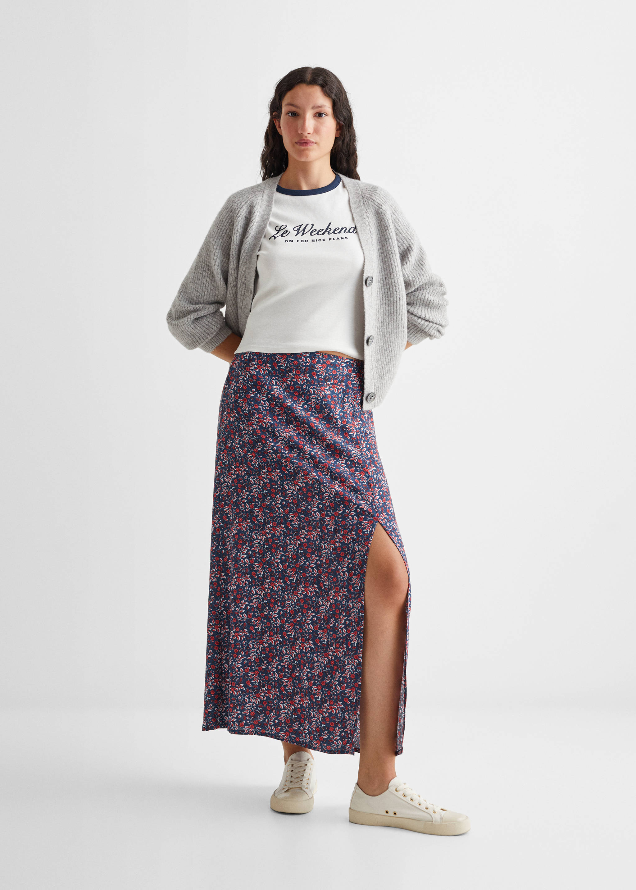 Printed skirt with slit - General plane