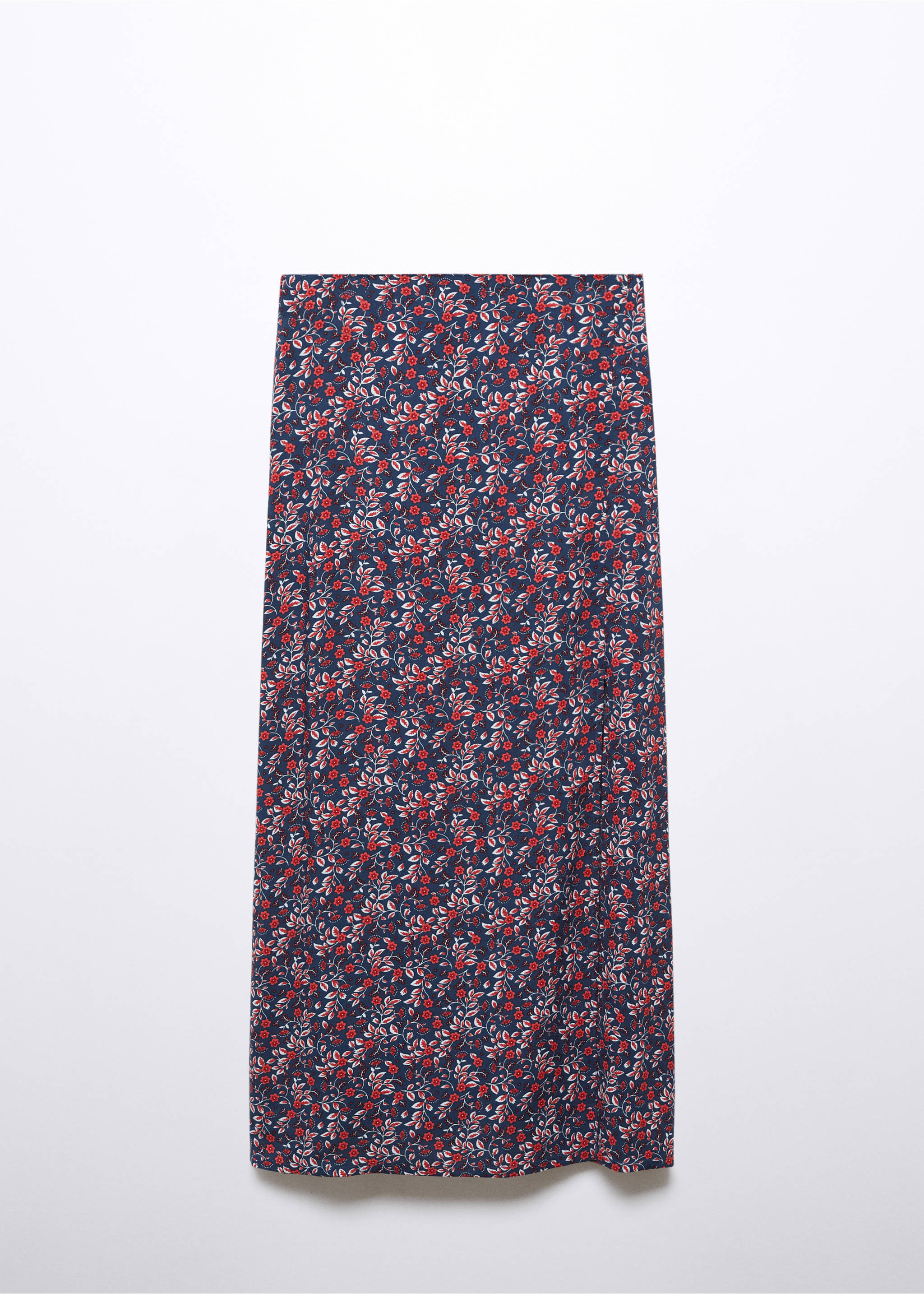 Printed skirt with slit - Article without model, Dark Navy. Ref: 57085992-00.