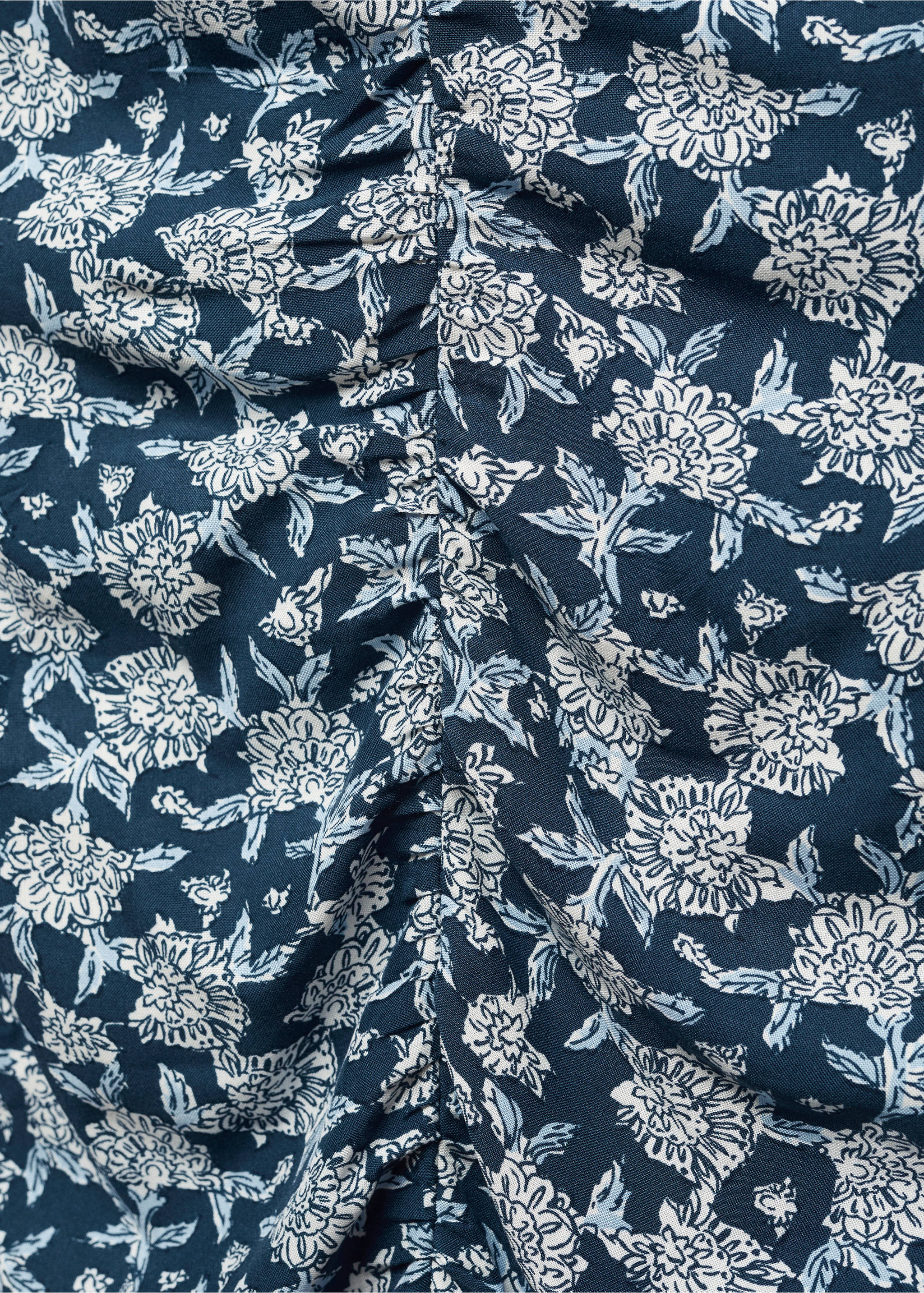 Ruched detail flower dress - Details of the article 8, Dark Navy. Ref: 57085999-00.