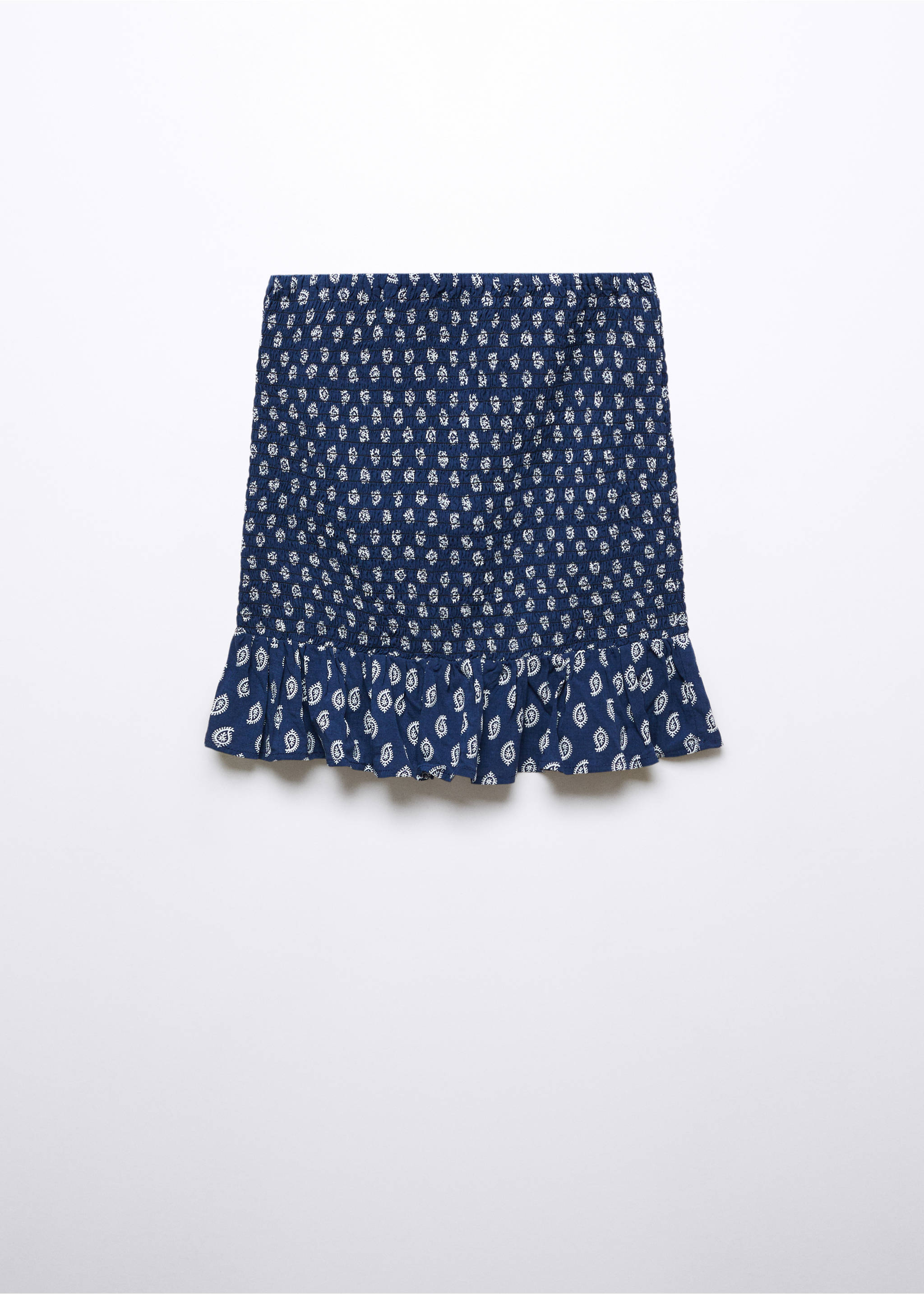 Printed pleated skirt - Article without model, Dark Navy. Ref: 57086008-00.