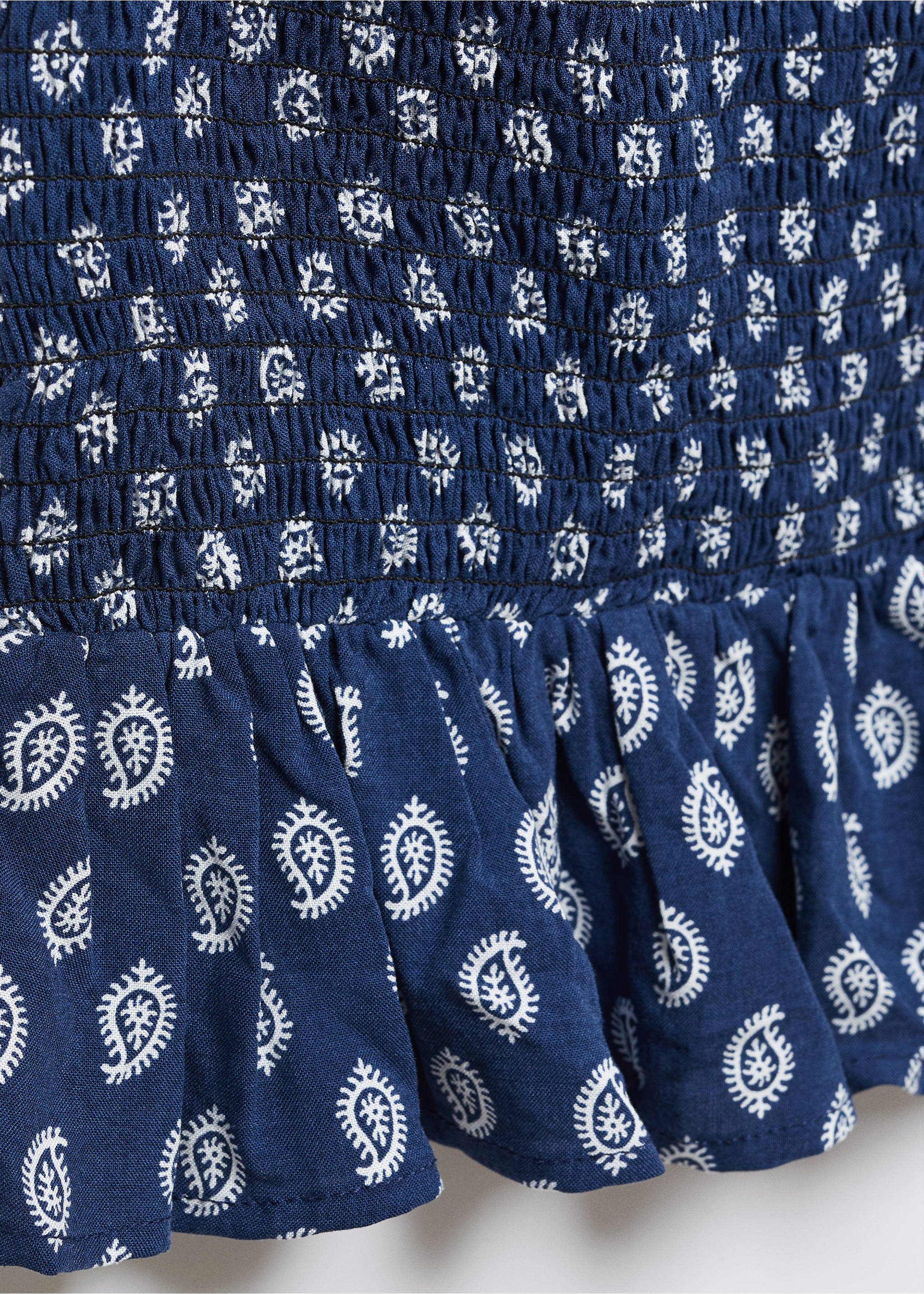 Printed pleated skirt - Details of the article 8, Dark Navy. Ref: 57086008-00.