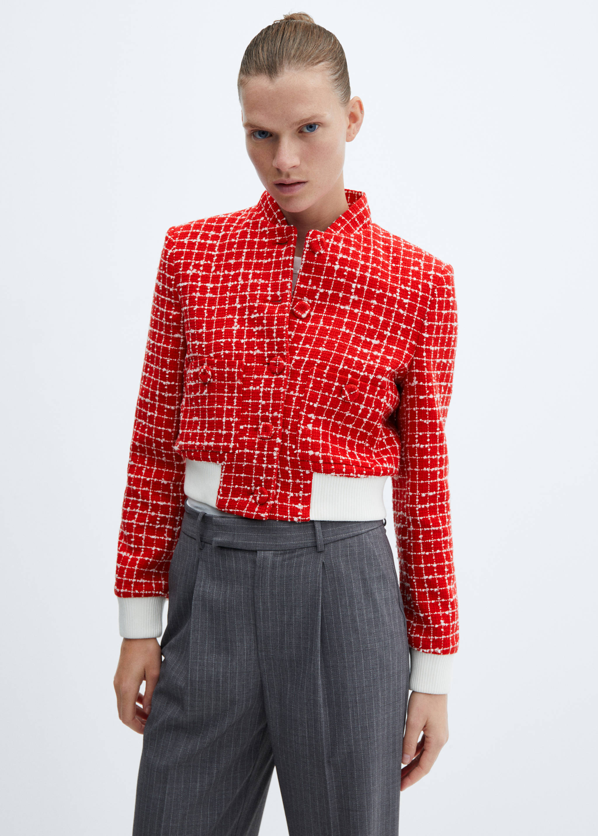 Tweed bomber jacket - Medium plane