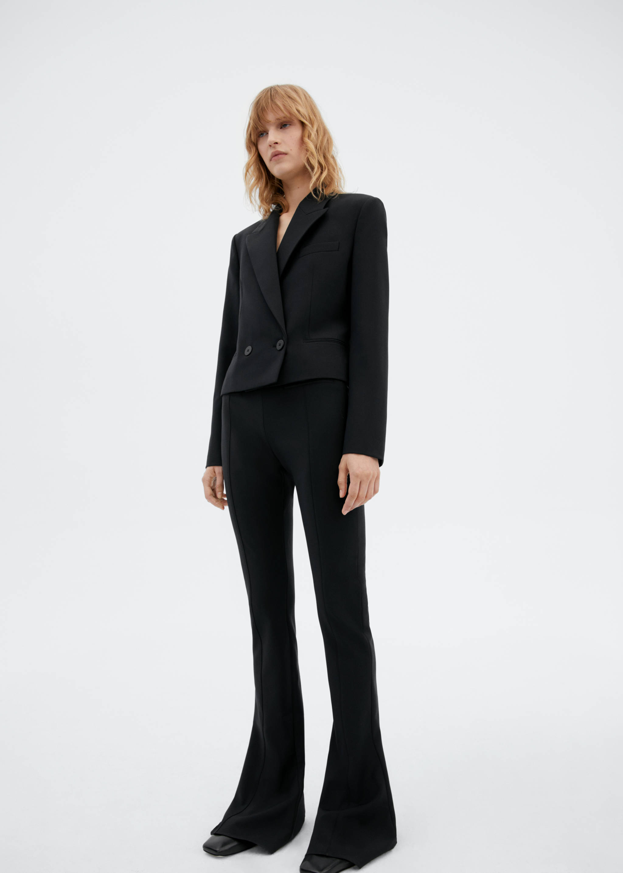 Flared wool trousers - General plane