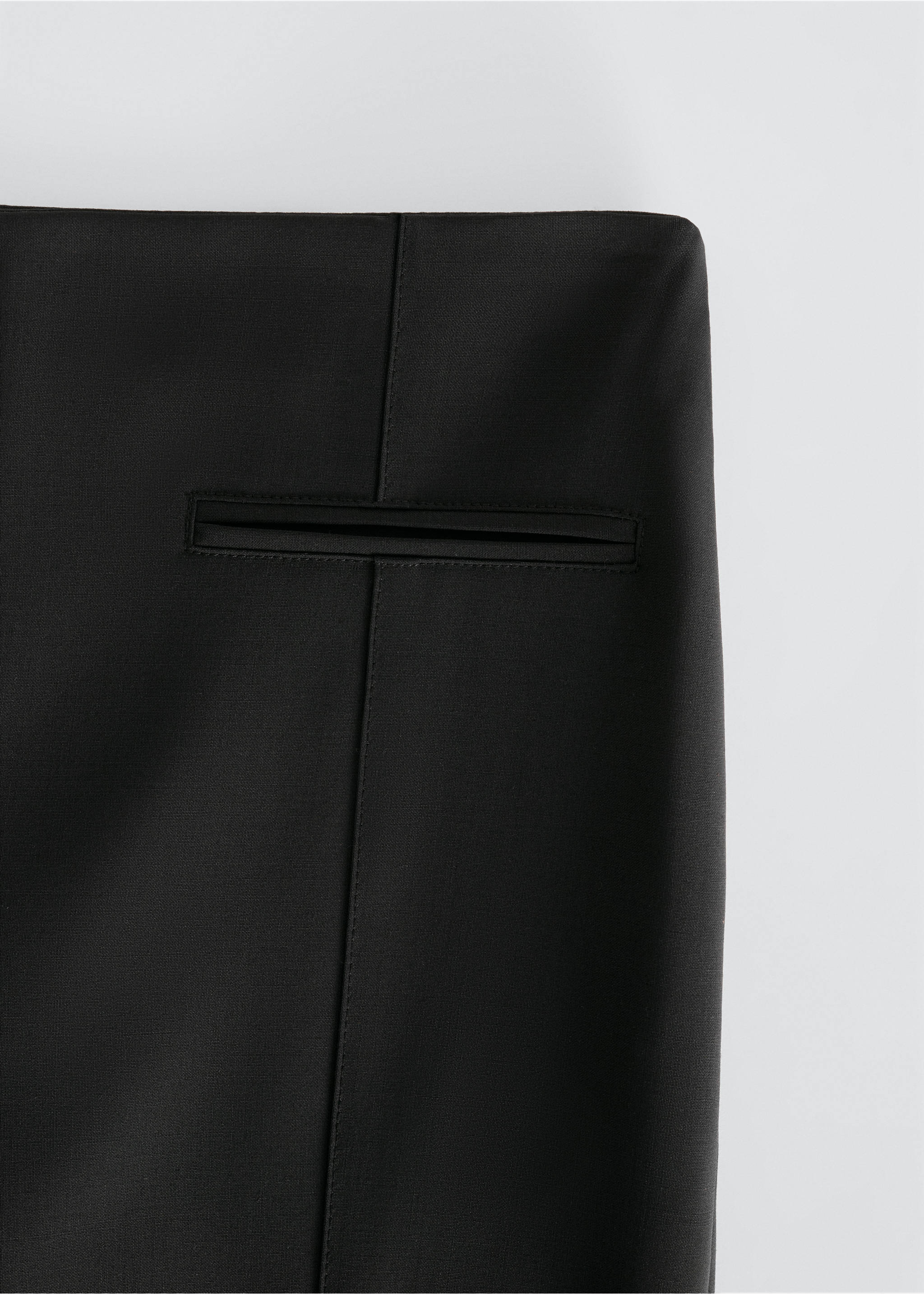Flared wool trousers - Details of the article 8, Black. Ref: 57086011-00.