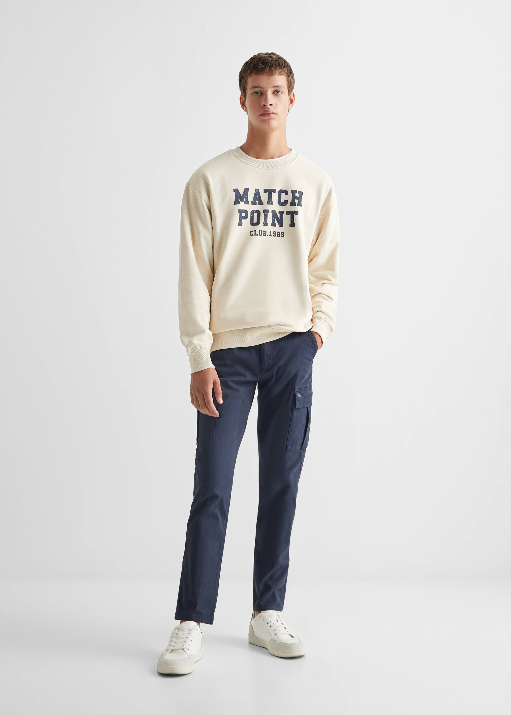 Baumwoll-Sweatshirt mit Aufschrift - Allgemeine Ansicht