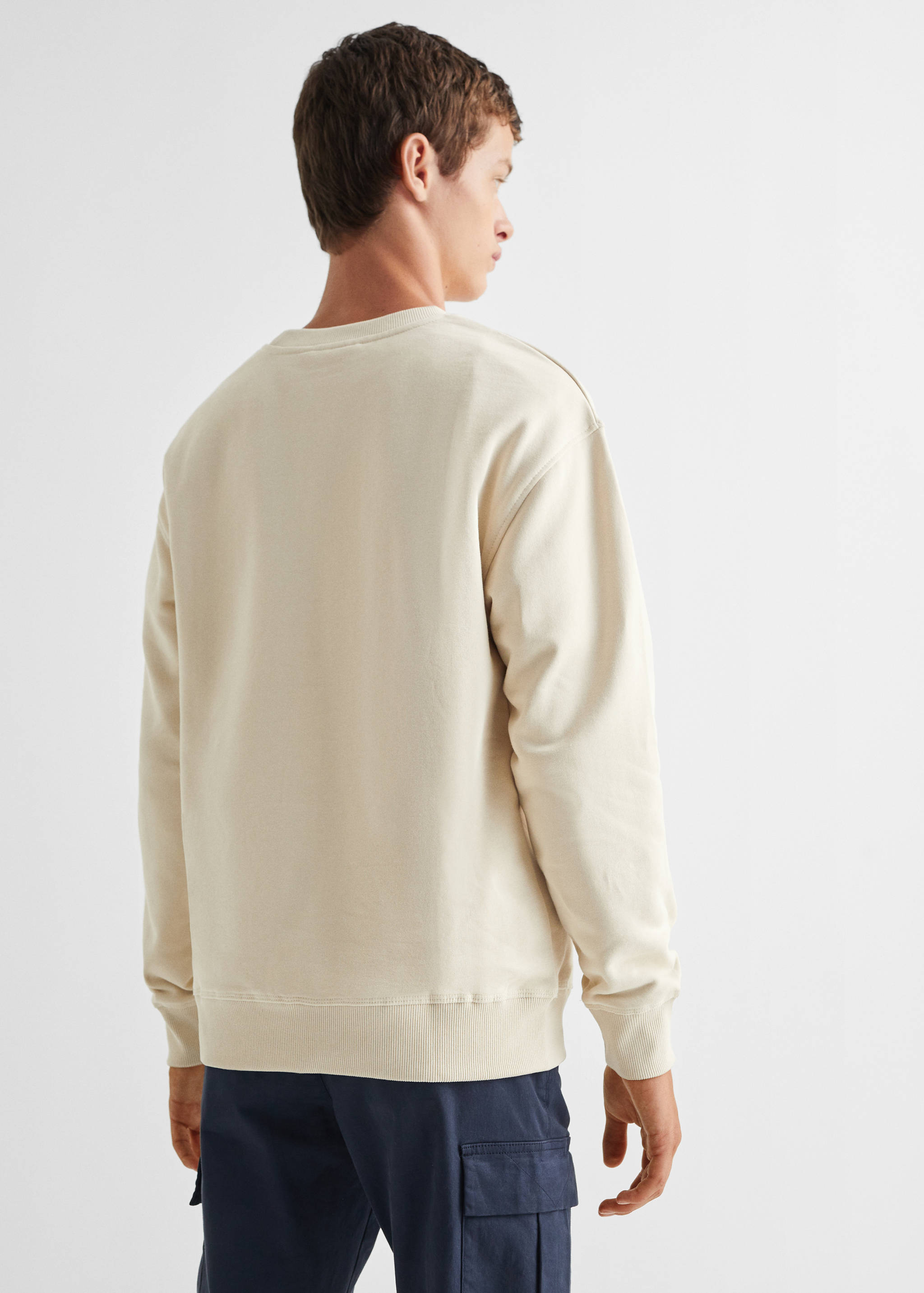 Baumwoll-Sweatshirt mit Aufschrift - Rückseite des Artikels