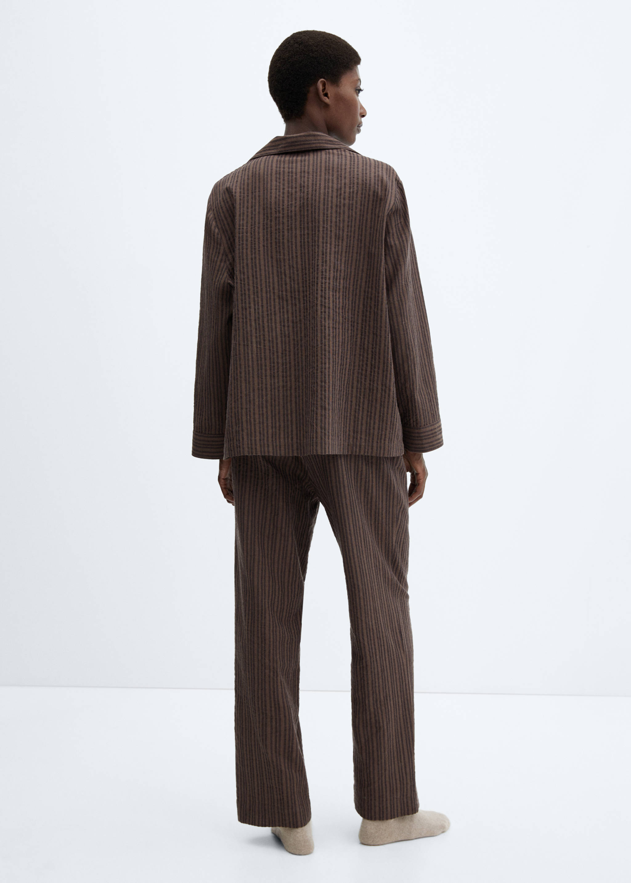 Pyjama long coton rayures - Verso de l’article