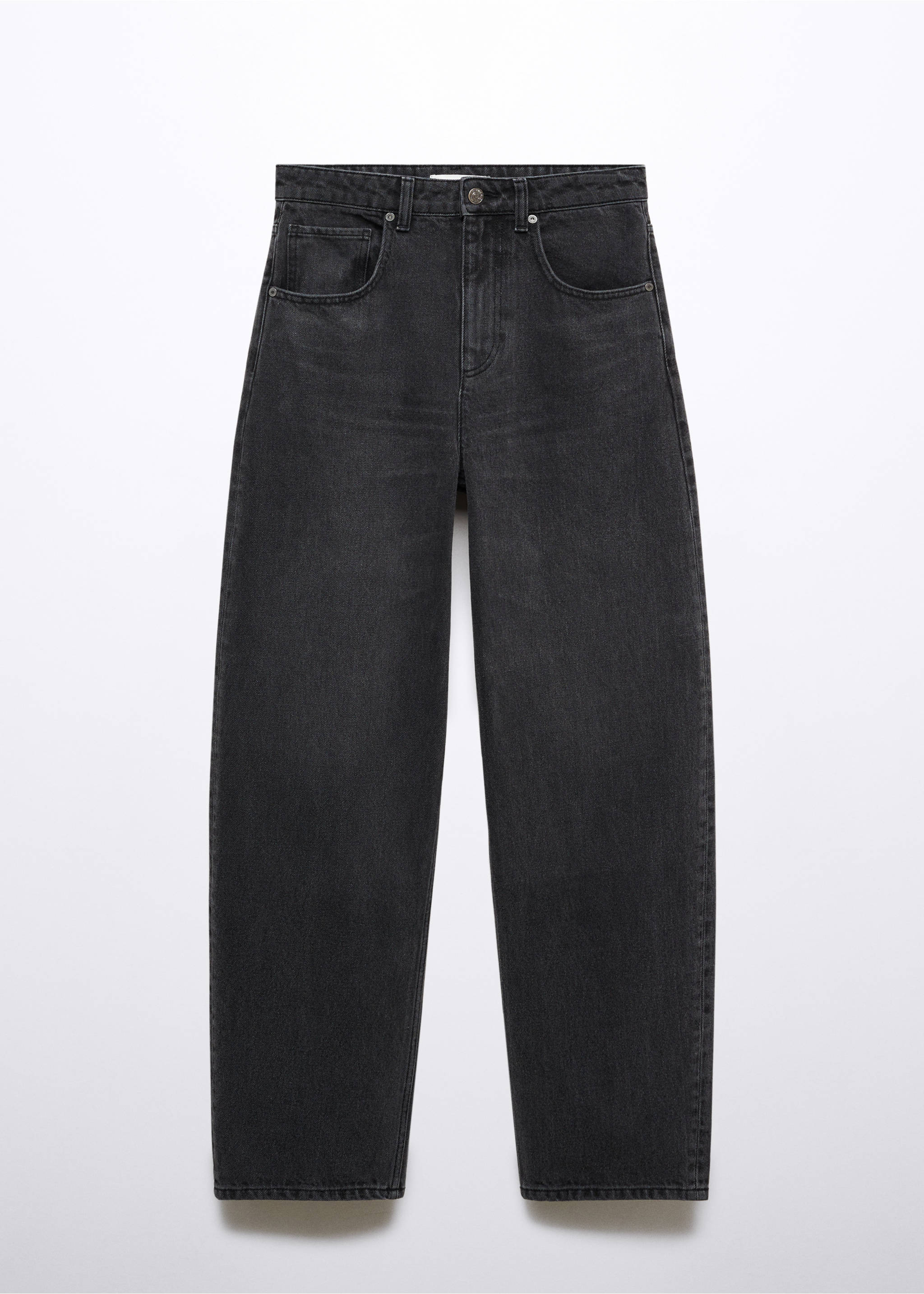 High-waist balloon jeans - Article without model, Black denim. Ref: 57086019-00.