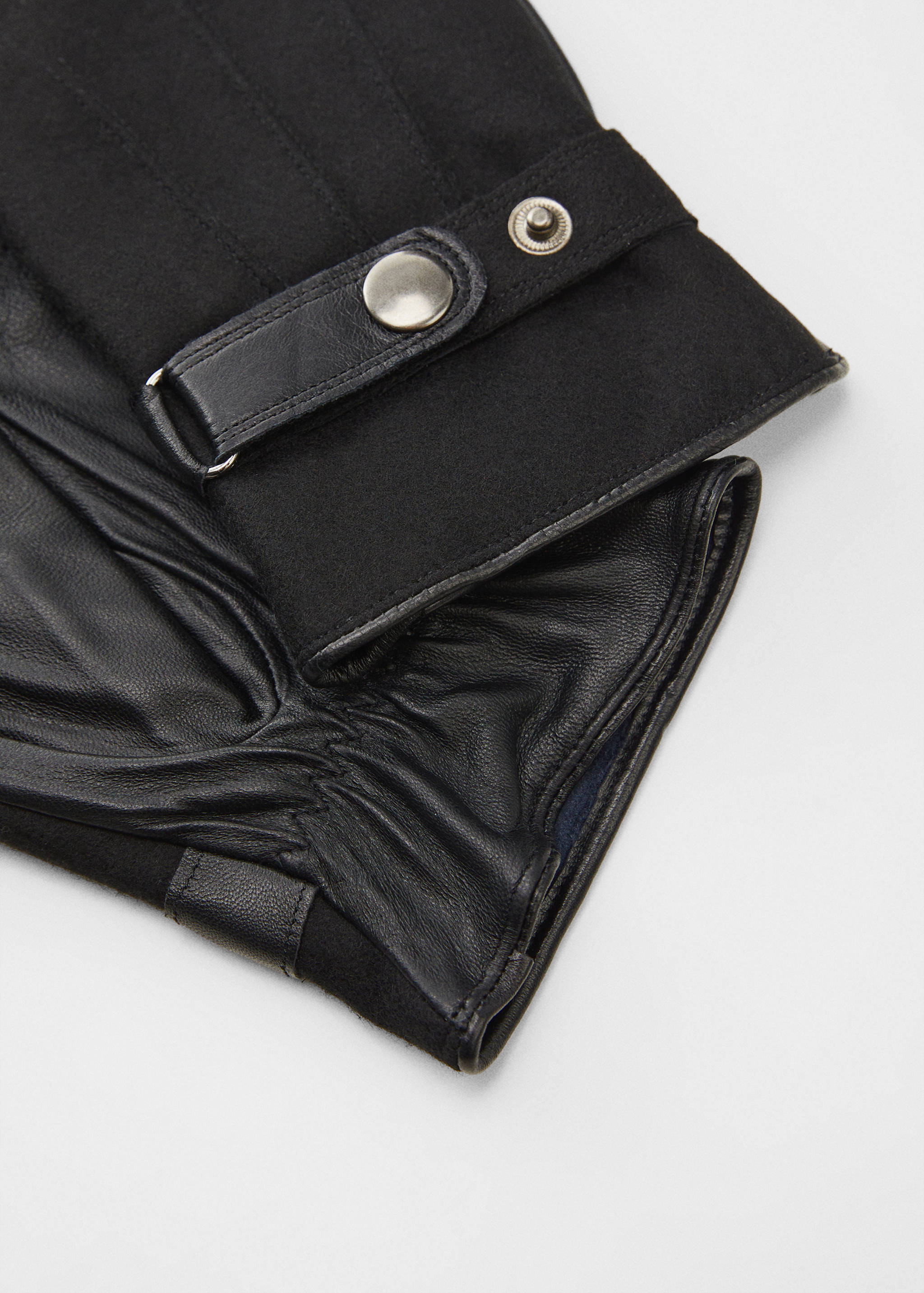 Guantes piel interior lana - Plano medio