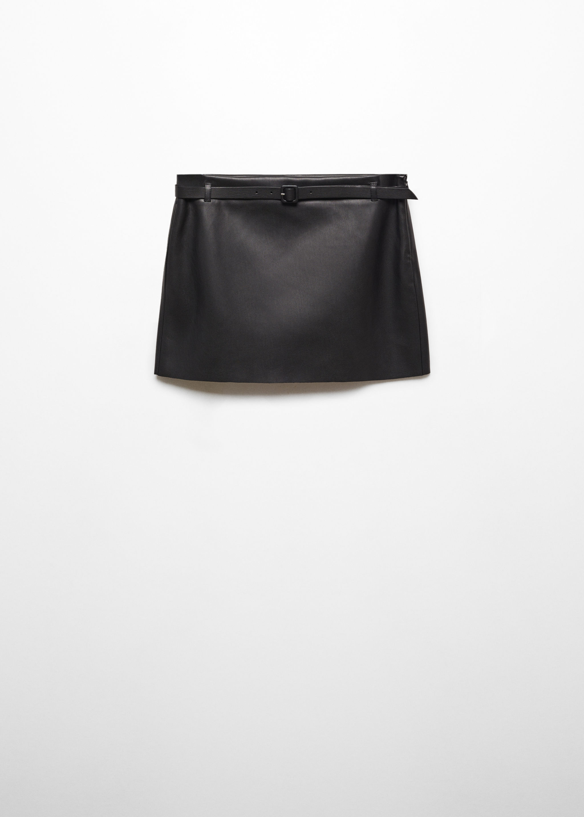 Leather-effect mini-skirt with belt - Article without model