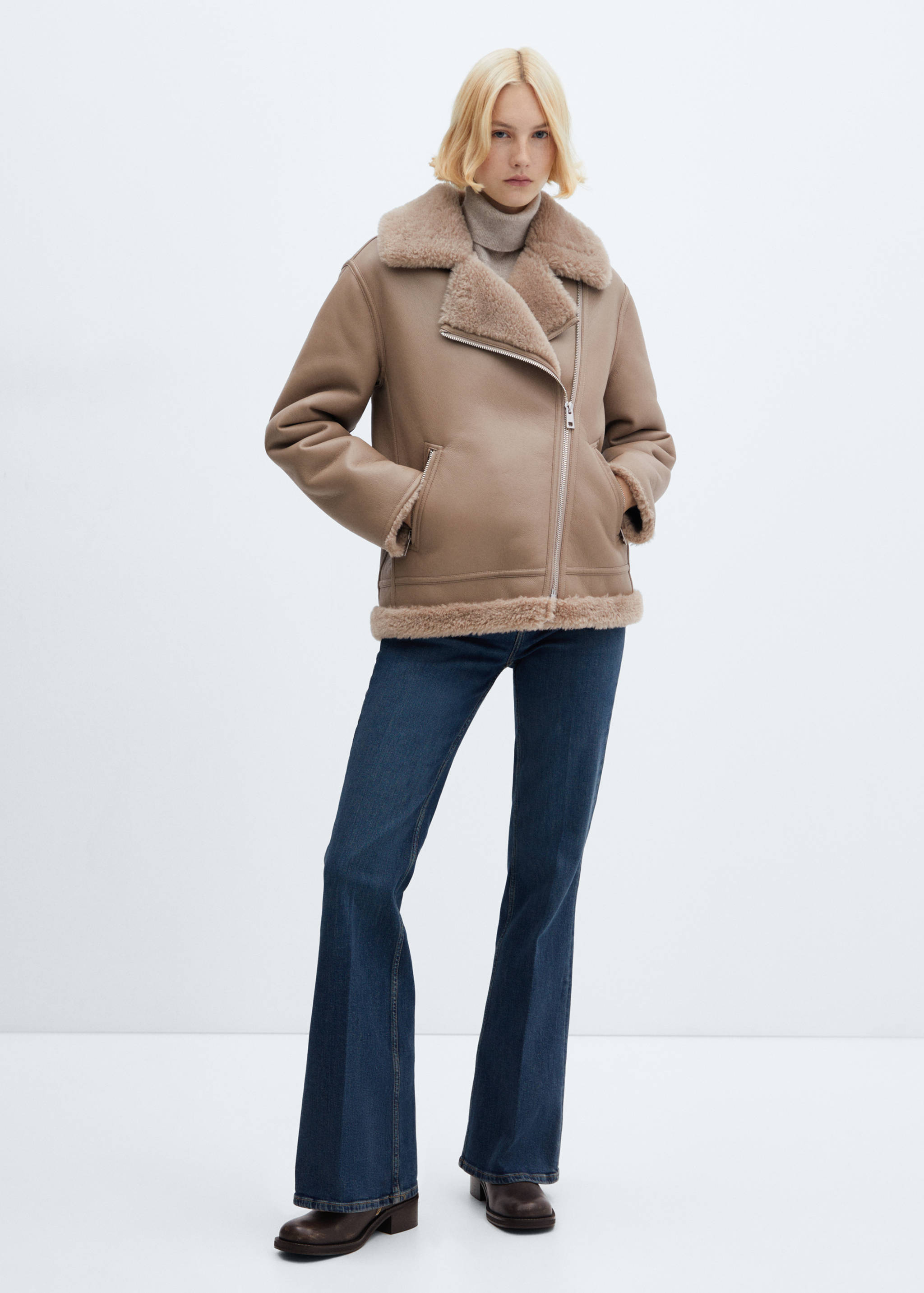 Double-faced faux-leather jacket - General plane
