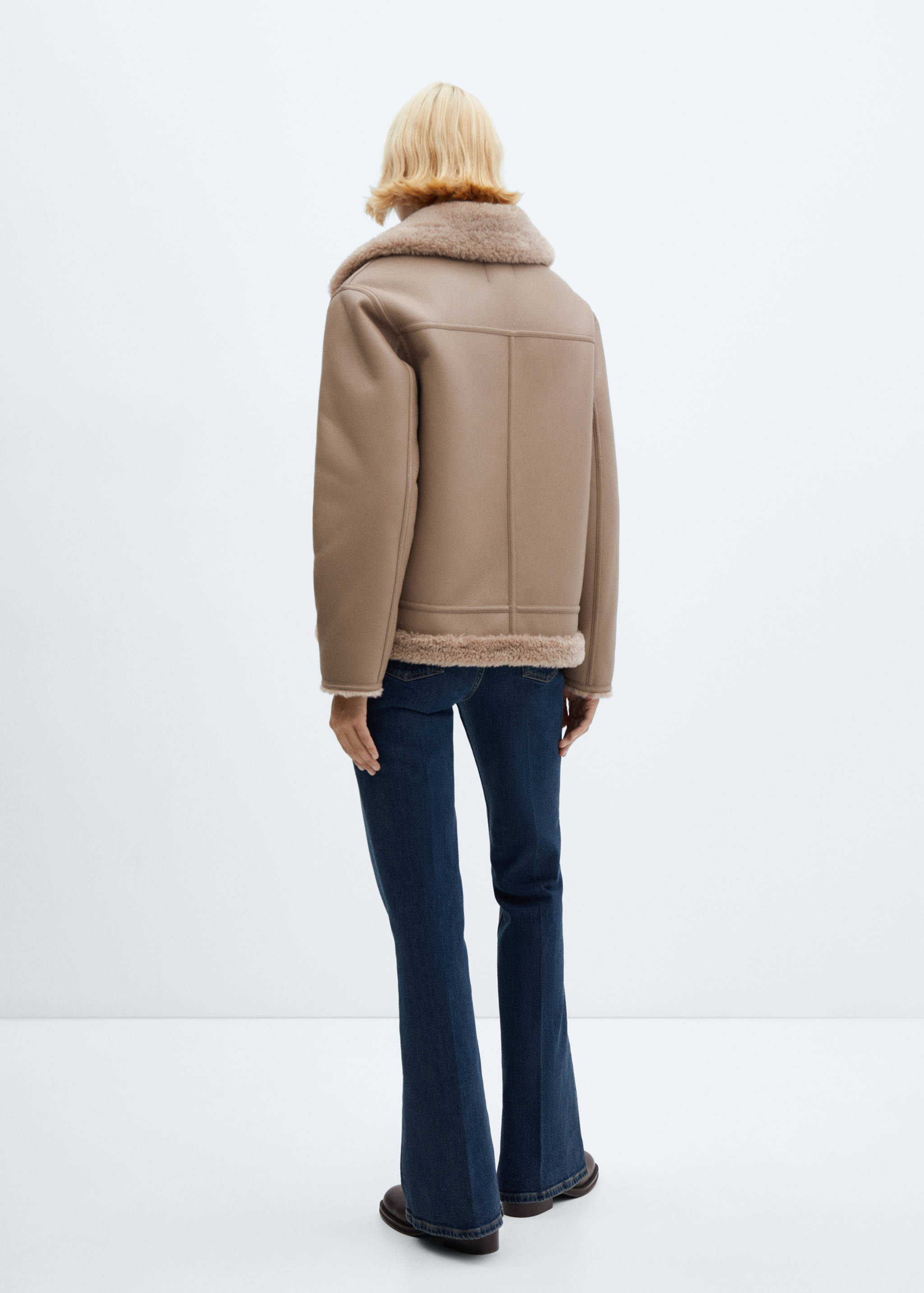 Double-faced faux-leather jacket - Reverse of the article