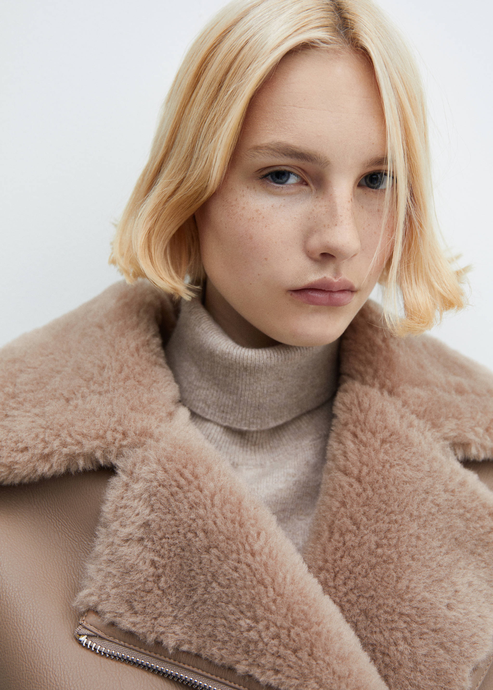 Double-faced faux-leather jacket - Details of the article 1