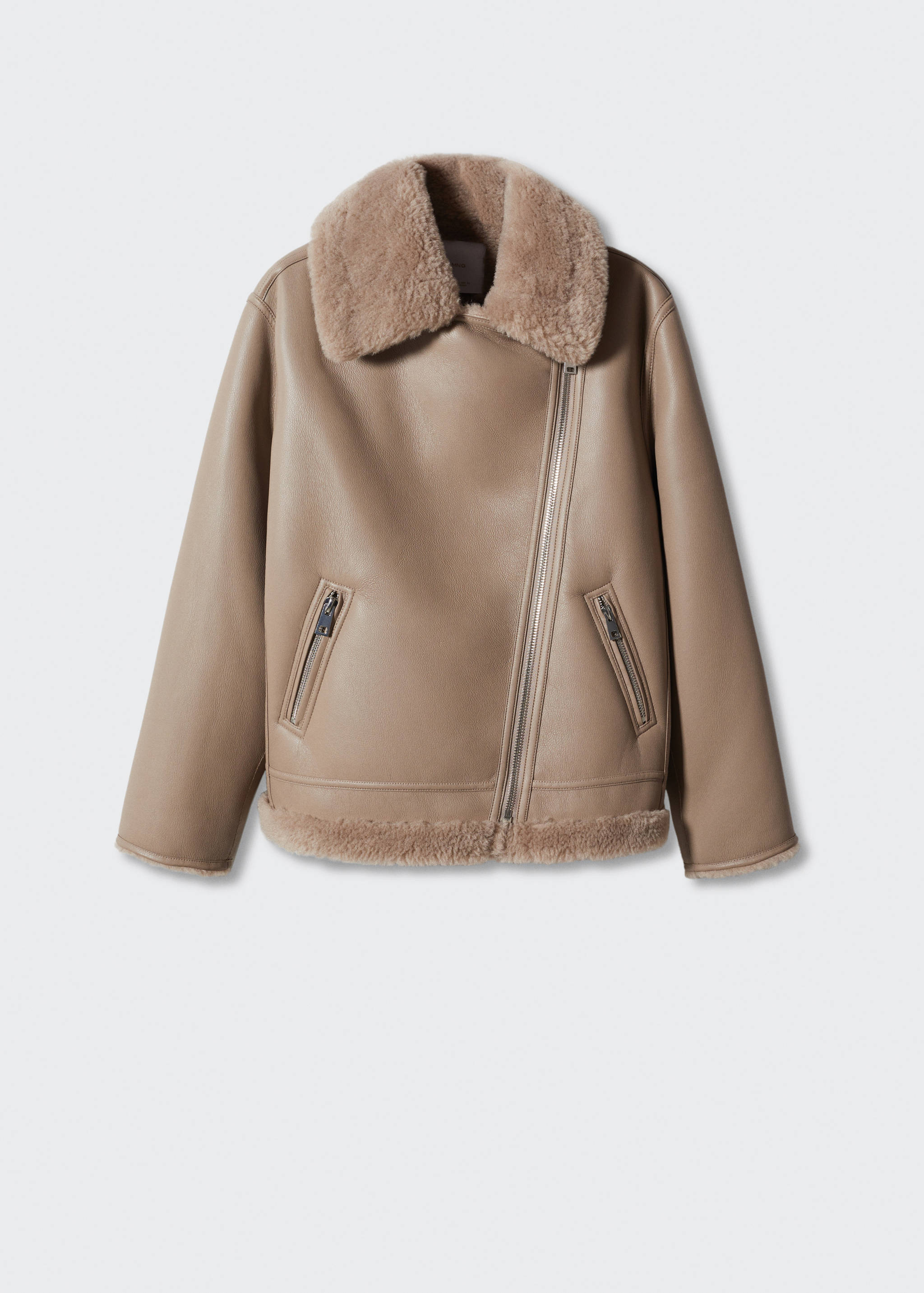 Double-faced faux-leather jacket - Article without model