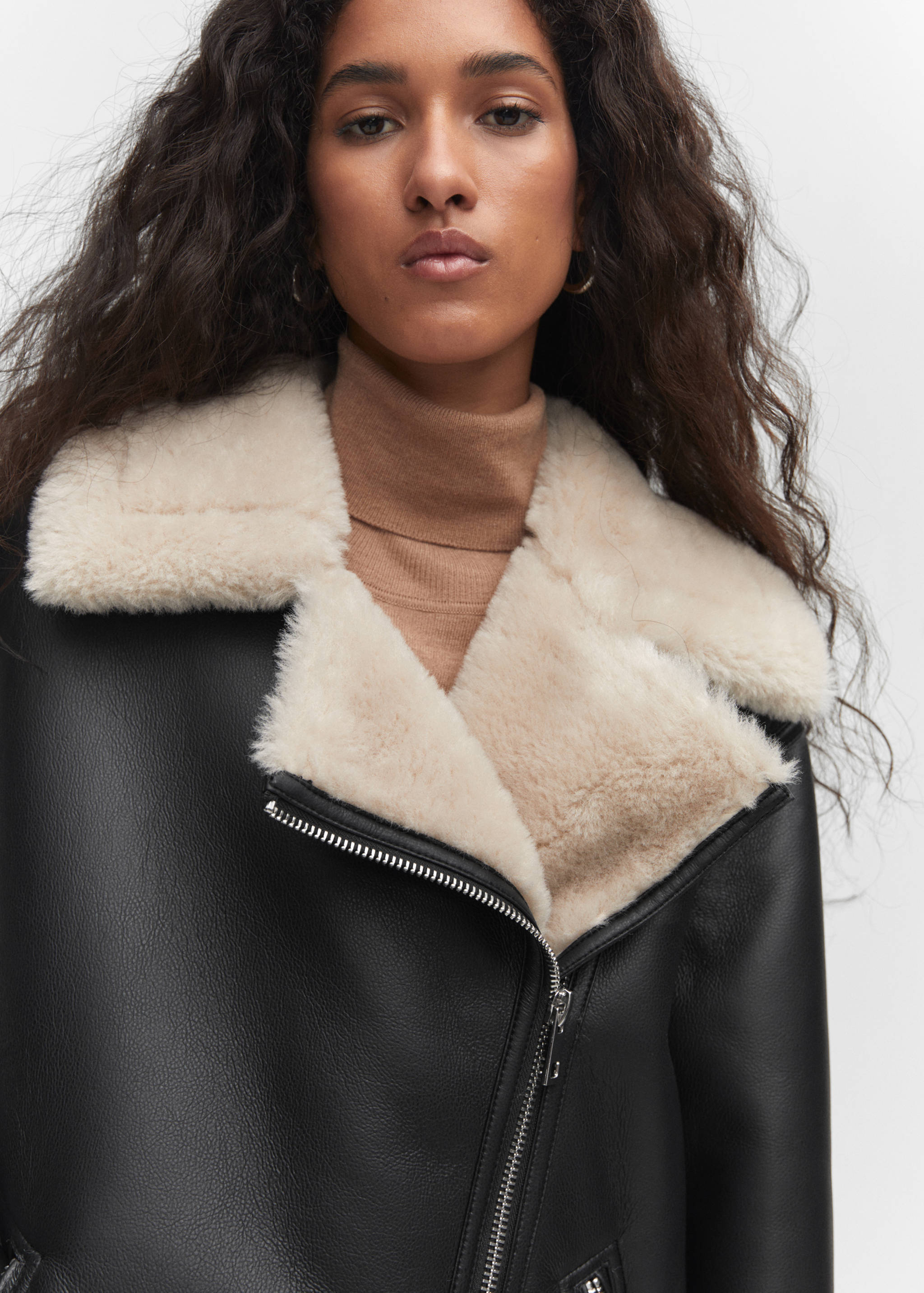 Double-faced faux-leather jacket - Details of the article 1