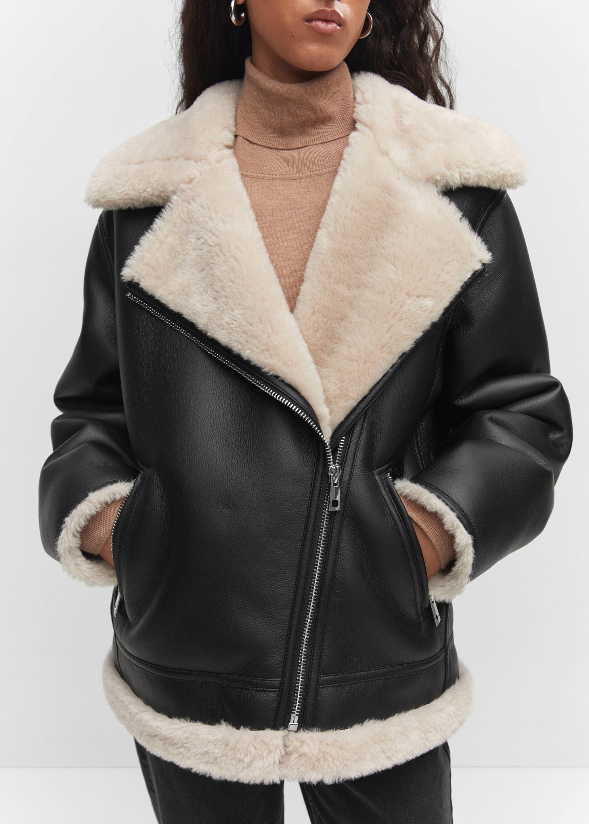Double-faced faux-leather jacket - Details of the article 3