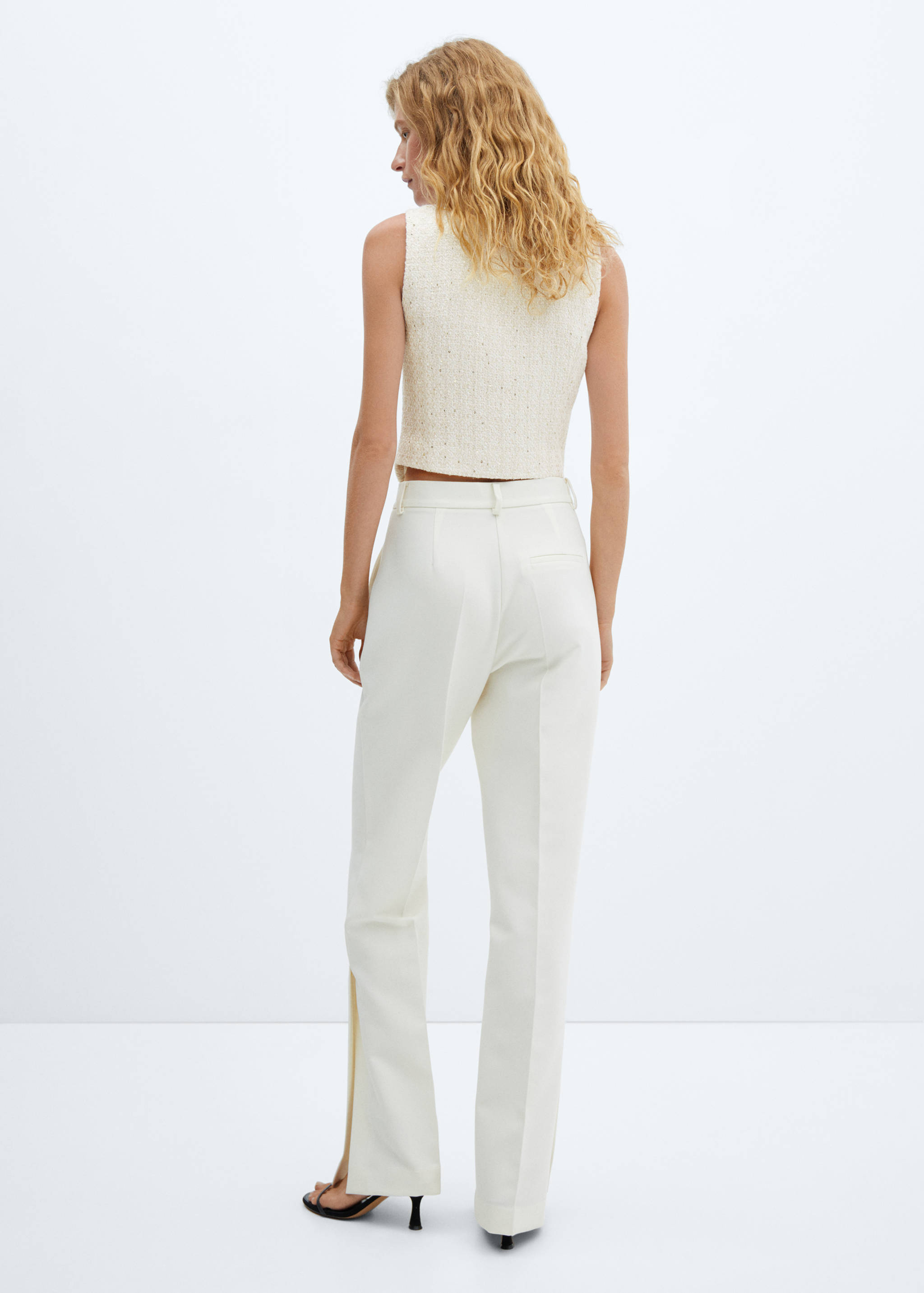 Tweed vest with jewel button - Reverse of the article